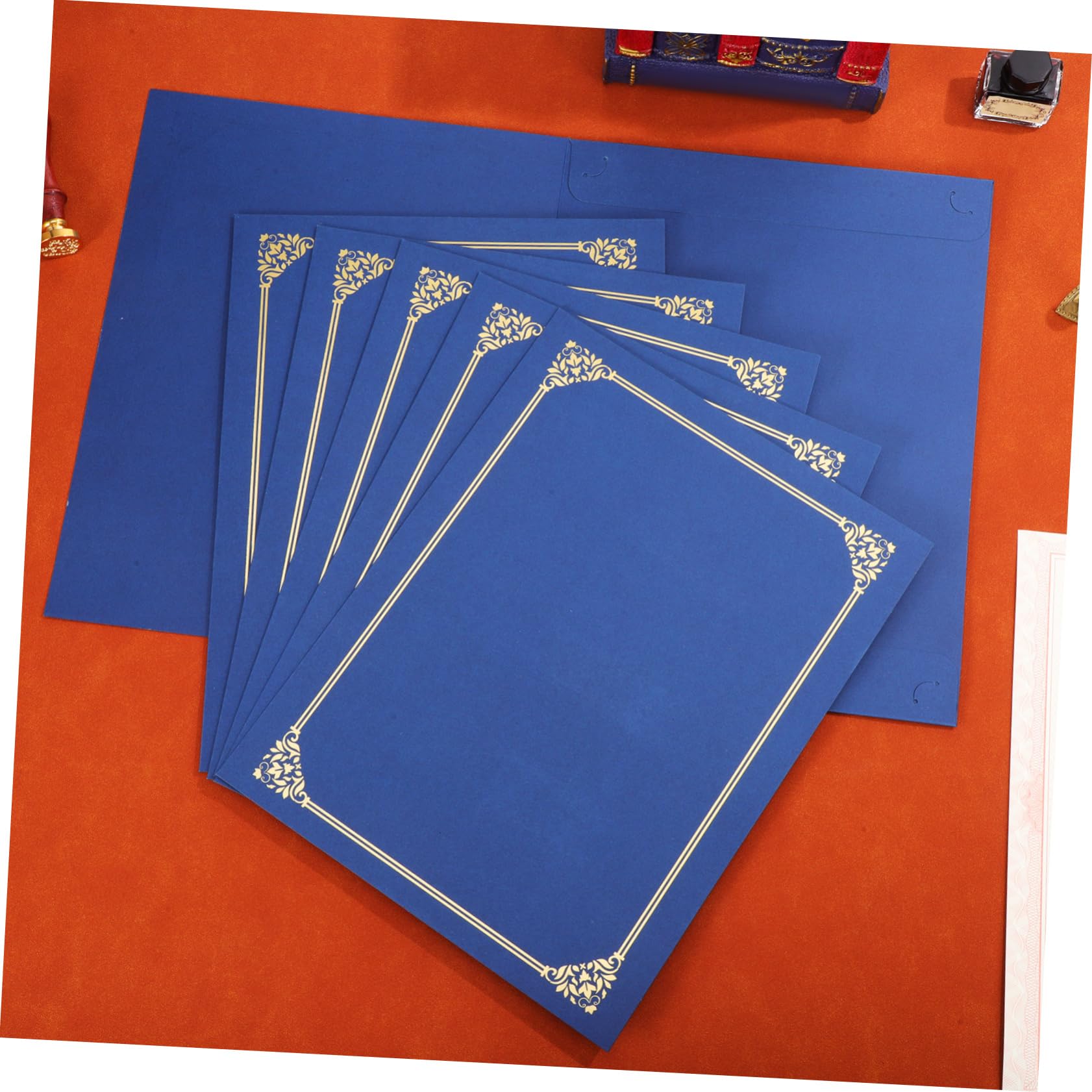 EXCEART 30pièces Lot De Pochettes Certificats Rigides Avec Bordure or Protège-documents Papier Pour Diplômes Remise Récompenses Finition Élégante Pour Cérémonie Graduation
