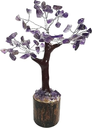 Árbol de la vida con piedras preciosas de amatista natural, 60 cuentas