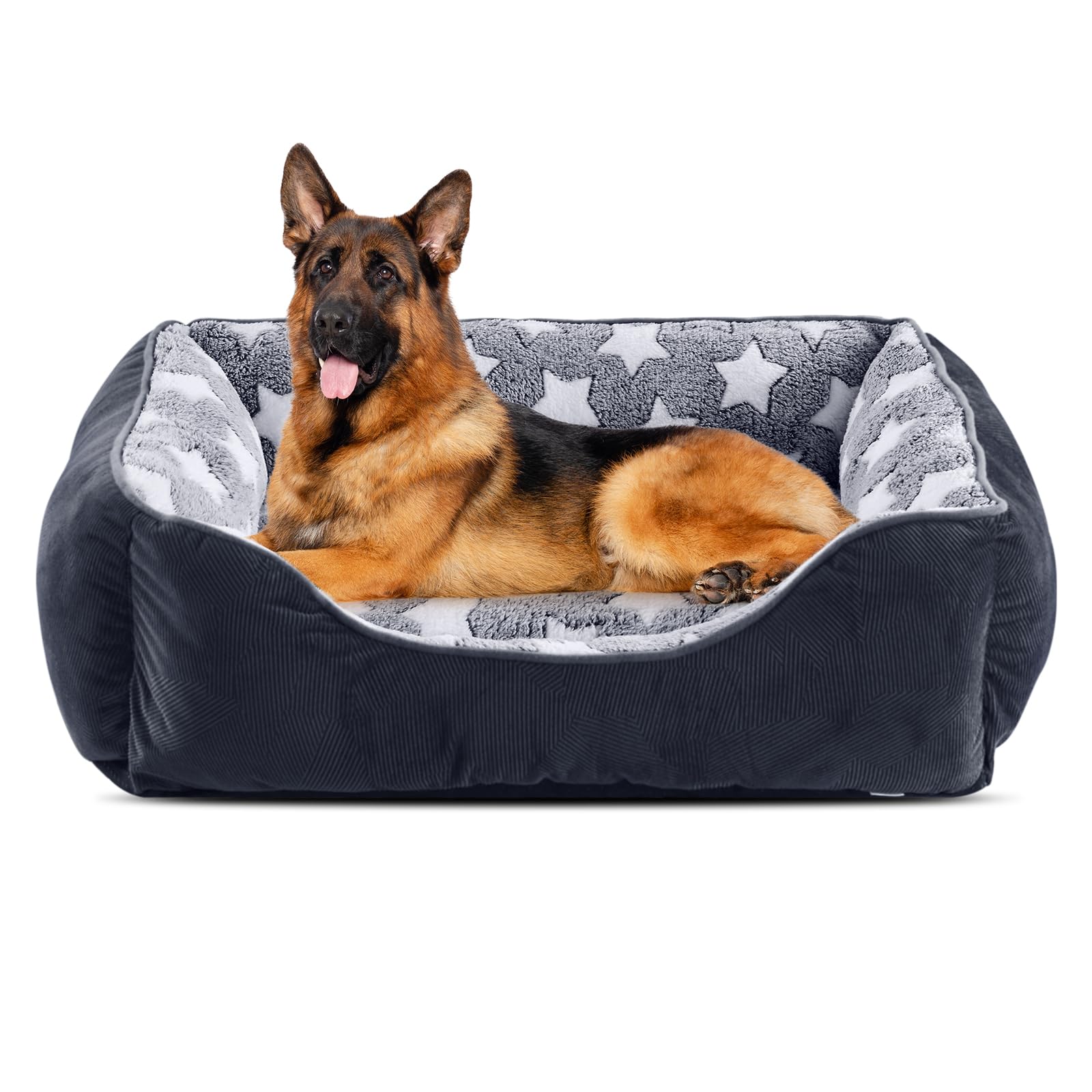 FURTIME Cuccia Cane Letto per Cani Cuscino per Cani Lavabile e Antiscivolo Lettino per Cani Morbido Divano per Cani Cuccia Cane Interno Taglia Grande Brandina per Cani Gatto XXL(106x80x23cm) Nero