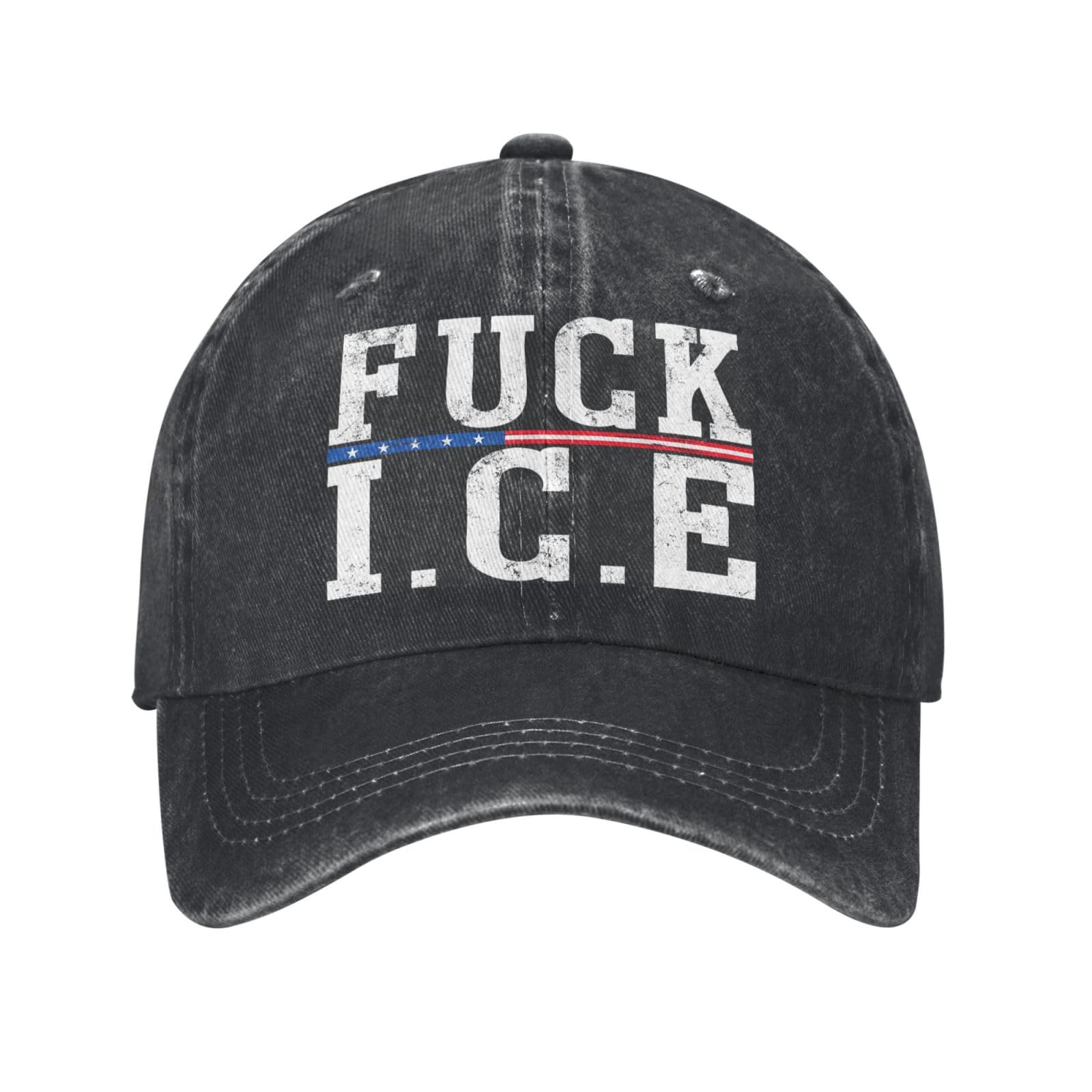 Nlwqekv Unisex Black Fuck Ice Caps For Men's Fuck Ice Mens Baseball Cap