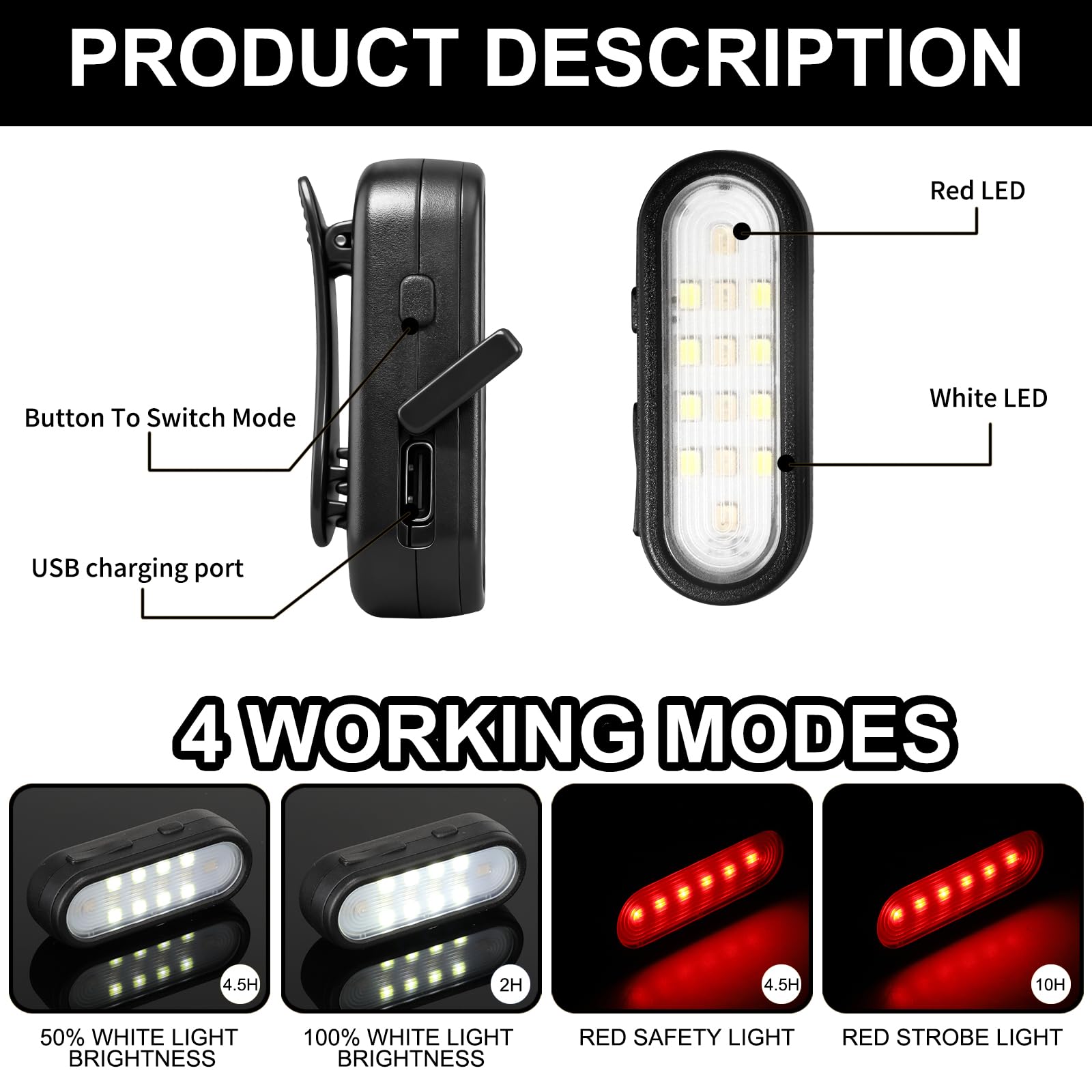 QianFan Running Light for Runners, 2 Pack Clip on Torch - Image 2