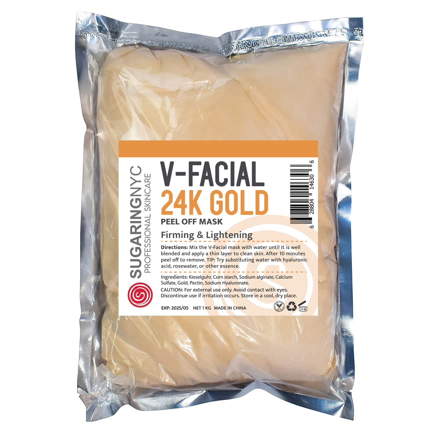 vajacial jelly mask 24k real gold powder wholesale refill 1kg 1 kilo refill 2.2 lb.