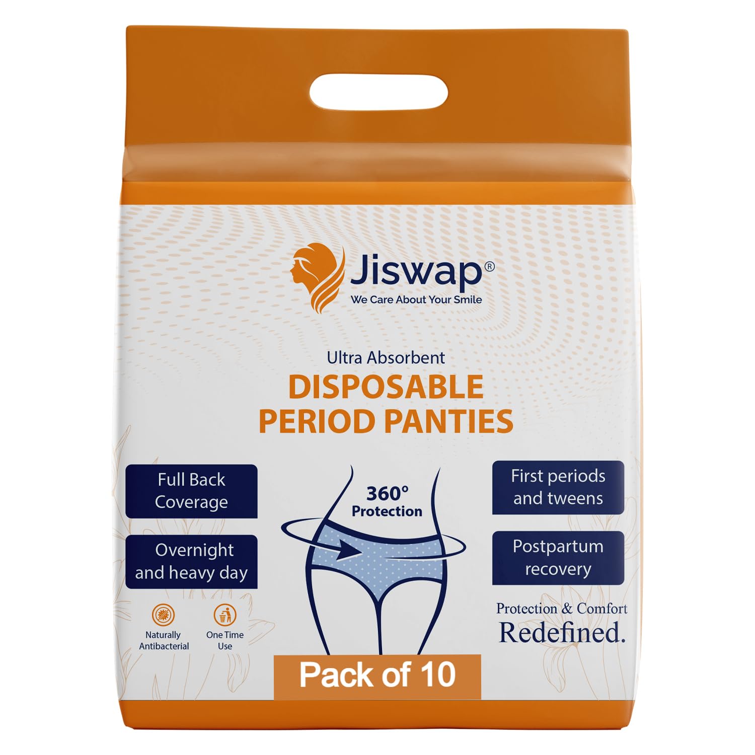 Jiswap Period Panty Pad Super Absorbent, Heavy Flow Disposable Overnight Panties Sanitary Pad (Pack Of 10) (B0C69XVMK3) Amazon Price History, Amazon Price Tracker