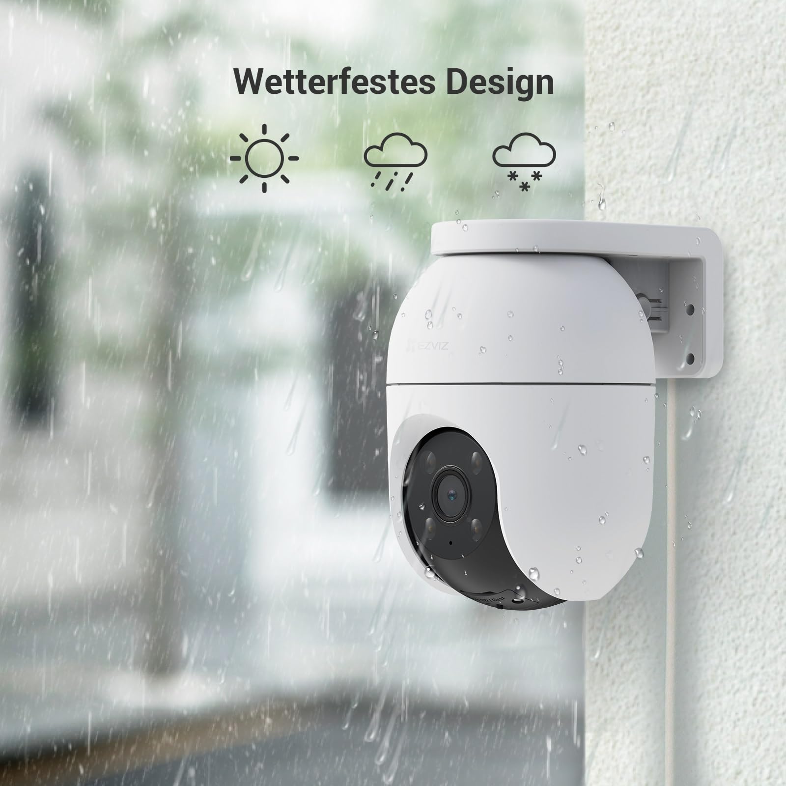 EZVIZ 5MP Pan&Tilt Überwachungskamera Aussen WLAN, 360° PTZ, Personen-/Fahrzeugerkennung, Zwei-Wege-Audio, Automatische Verfolgung, Farbnachtsicht, 2,4/5GHz WLAN 6, Wetterfest, C8c 3K 2er Pack
