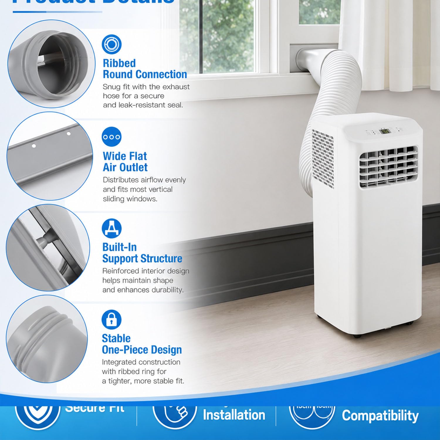 Klimaanlage Abluftschlauch Adapter,130mm innen/150mm Außen,Klimaanlagen Abluftschlauch Adapter,Klimaanlage Abgasschlauchanschluss,klimaanlagen-Schlauchkupplung