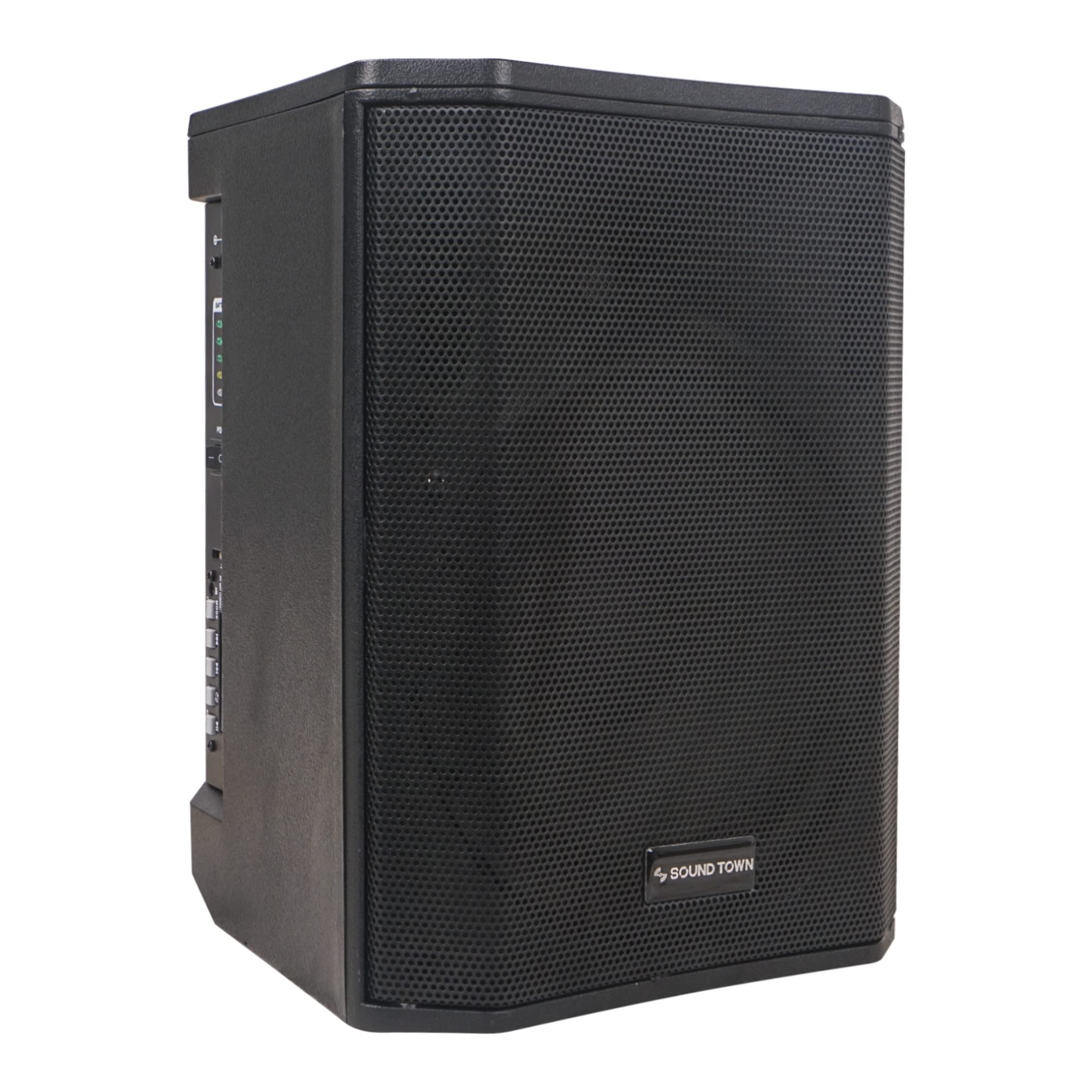 Sound Town Portable PA/DJ System with One Multi-Position Powered PA Speaker, and Two UHF Wireless Microphones (CARPO-S1SWM01)