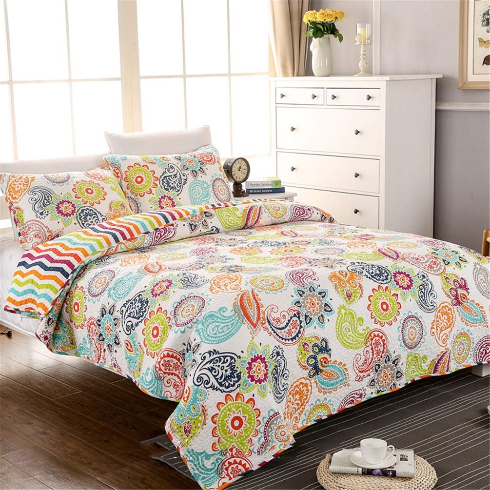 Sjdopulse B Cotton Quilted Edspread King Size 3 Piece Stripe Edspread And 2 Pillowcases 50Cm X 70Cm For Double Ed As Lanket Or Edding,