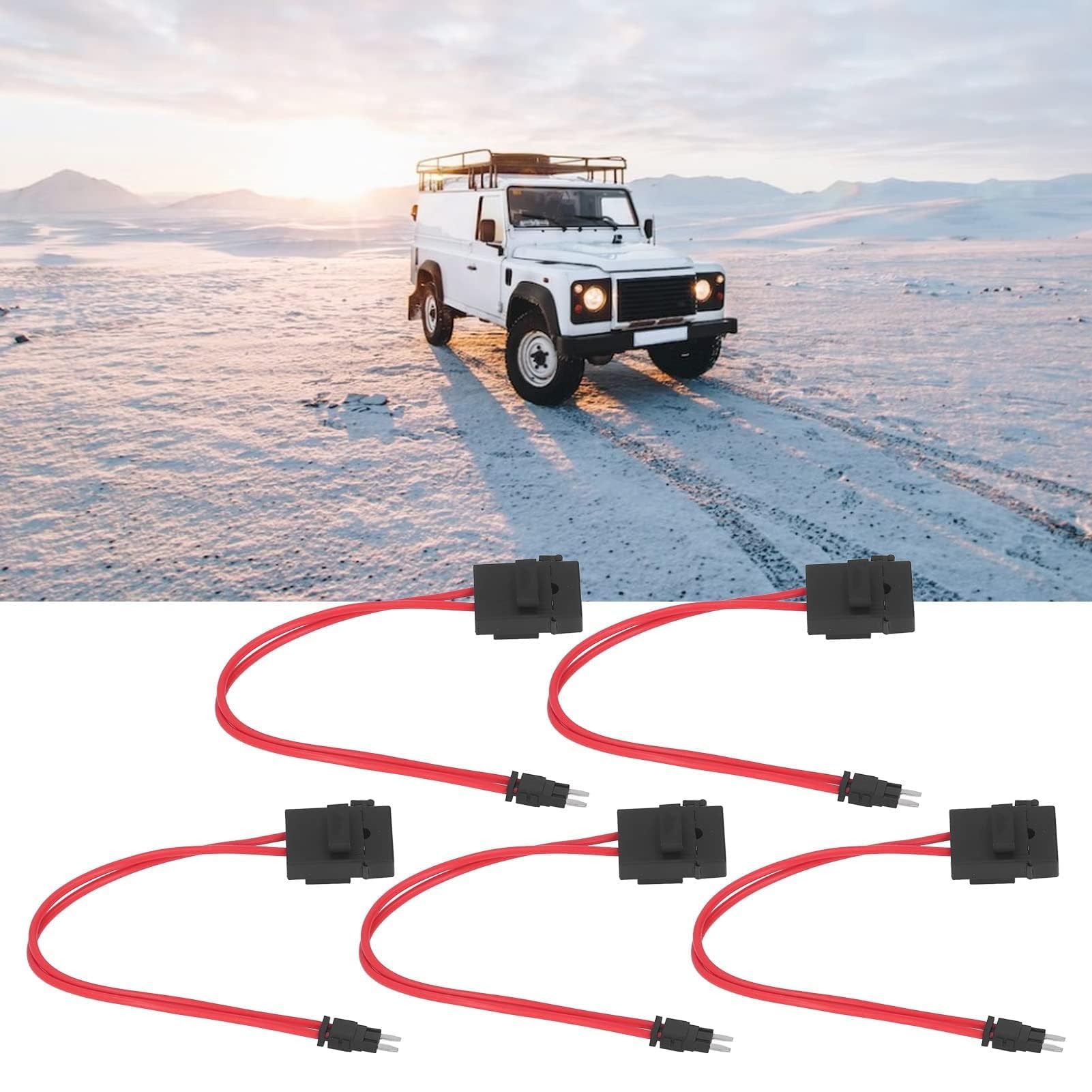 5 Sztuk złąCze Uchwytu Bezpiecznika Samochodowego PC Heavy Duty PrzedłużEnie Drutu Mini Mini złąCze Uchwytu Bezpiecznika do Pojazdu ATM 20A 16AWG z 5 Bezpiecznikami DłUgość Linii 230mm (ACK S 10,9 mm)