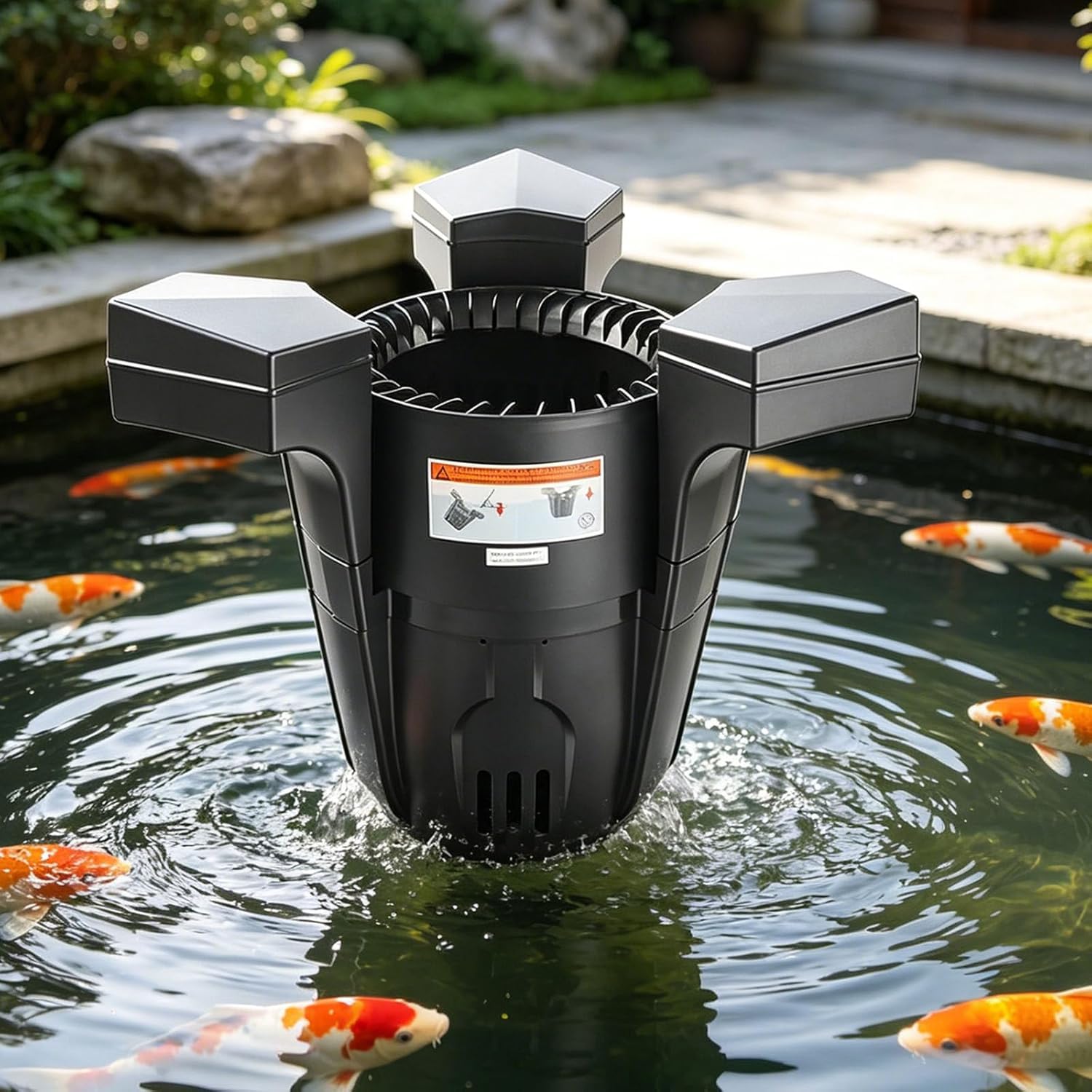 YXYLJOZ 70W Automatic Floating Pond Skimmer, Pool Surfaces Cleaner, Efficient Skimmer & Clarifier for Fish Pond, Garden, and Swimming Pool Maintenance,220v