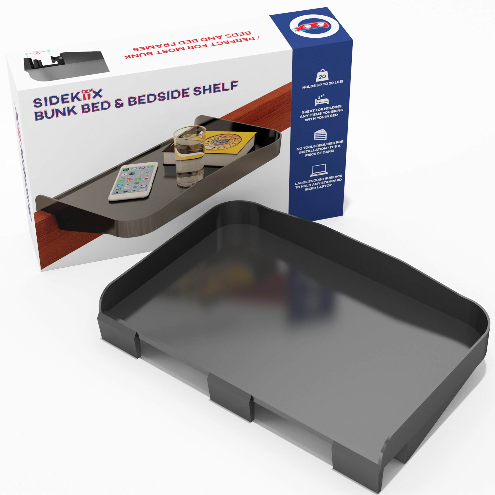 Bedside Shelf for Bunk Beds, Lofts & Bed Frames Heavy Duty Storage