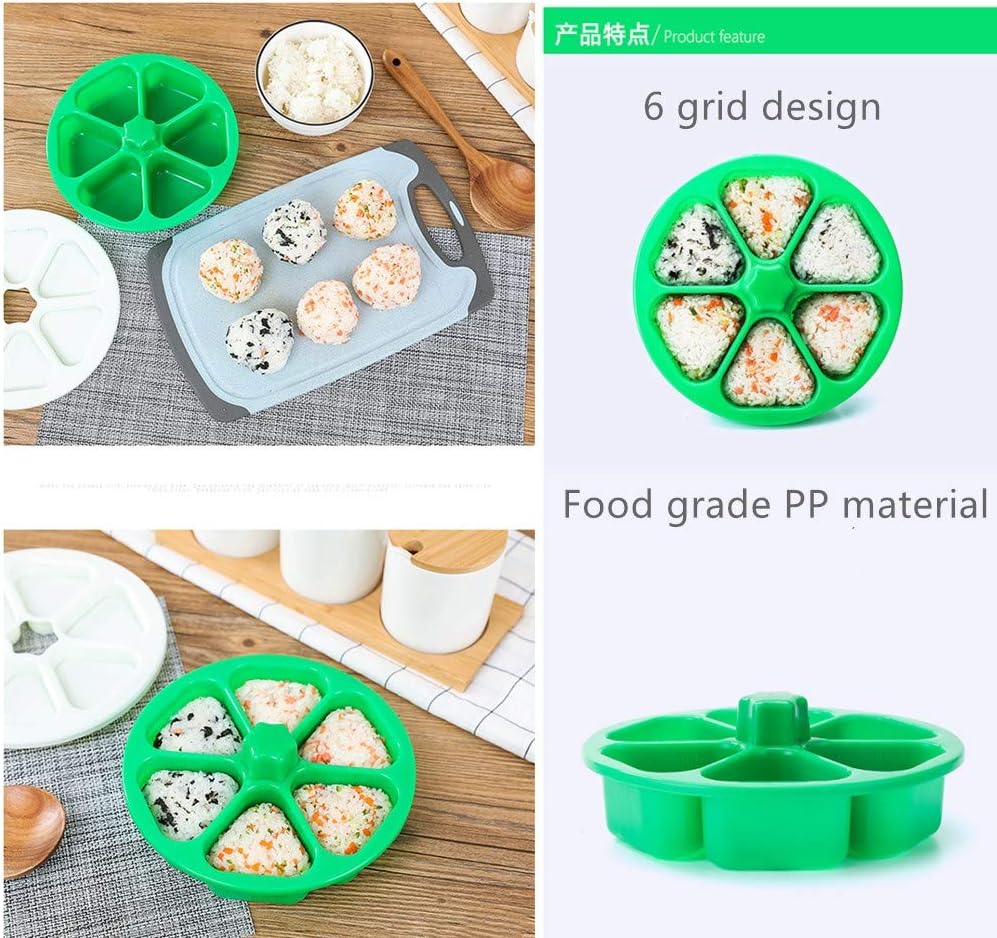 6 in 1 Onigiri Maker - DIY Triangle Sushi Mold, Makes 6 Triangular Sushi Quickly and Easily