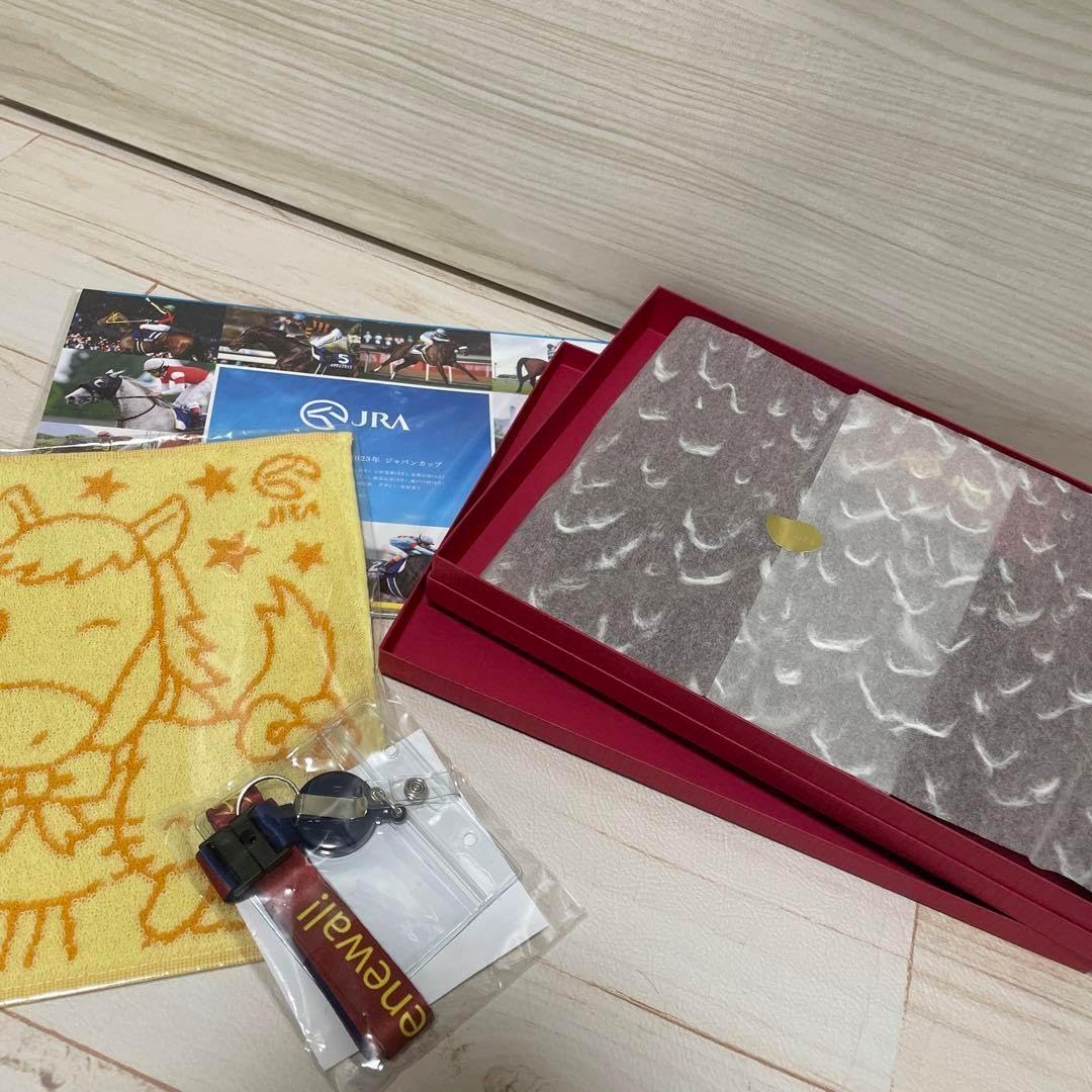 JRA オリジナルカシミヤマフラー レッド welcomeチャンス 競馬 JRA