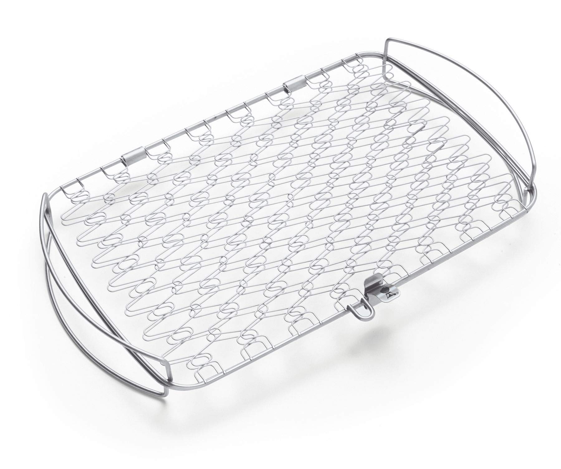Weber Cesta para Pescado & Verduras, grande (46 x 28 cm), acero inoxidable, ideal para pescado y verduras delicadas, fácil de voltear, apta para lavavajillas - Plata (6471)