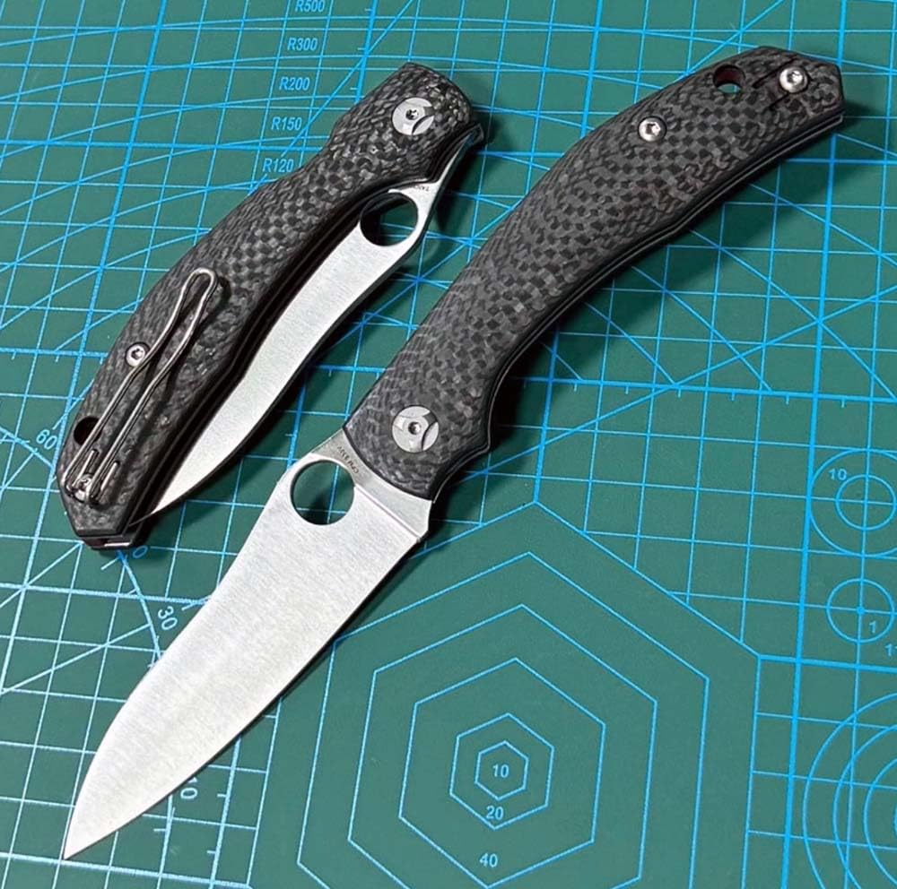Klappmesser 8.3" Taschenmesser Rutschfest Aus Edelstahl Carbon & Kohlefaser, Slim Outdoor Survival Messer wandern Camper Jagdmesser Robust Scharfes Einhandmesser Mit Taschenclip, Ergonomisches Design