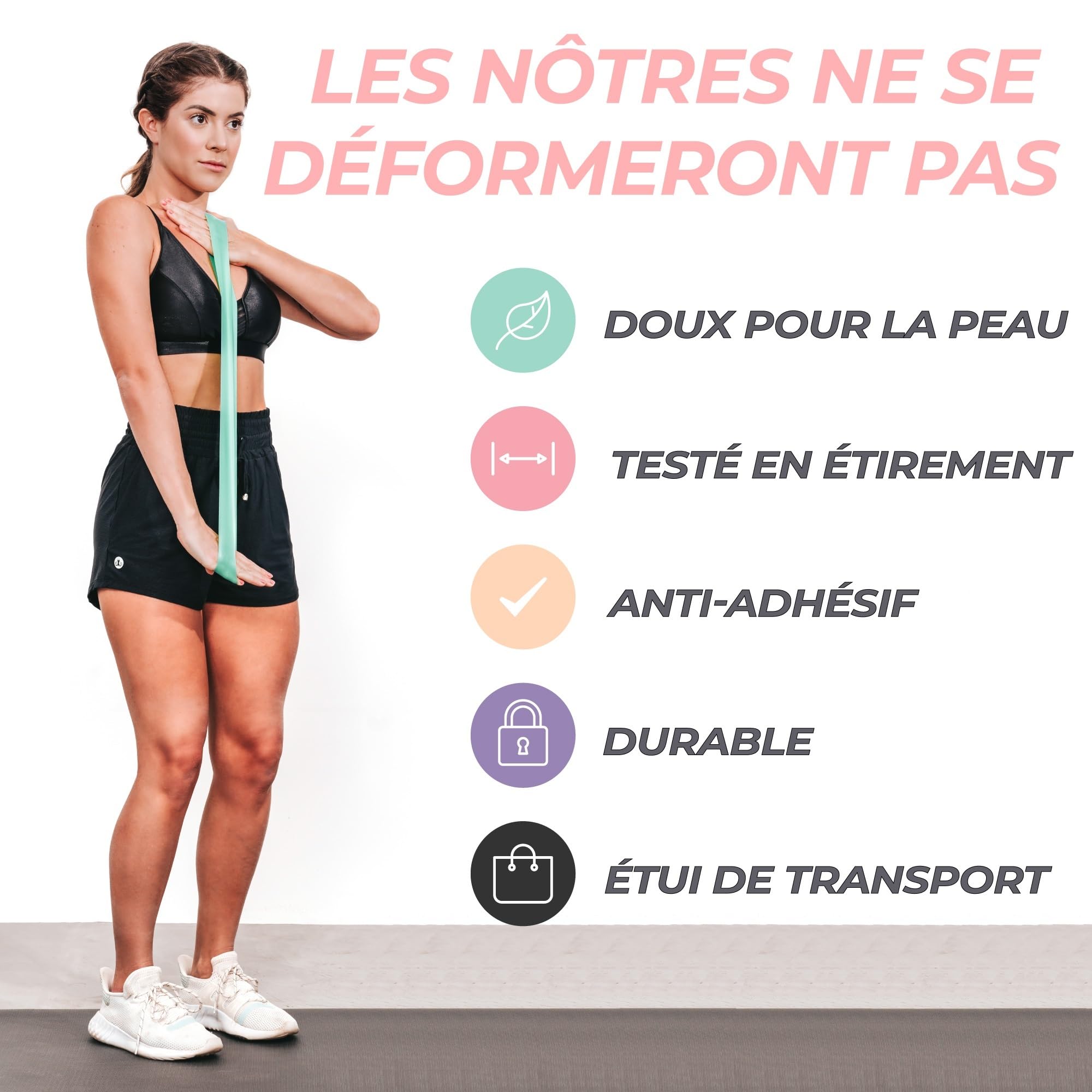 Coresteady Bande Élastique Fitness - Bandes de Résistance pour Musculation et Rééducation