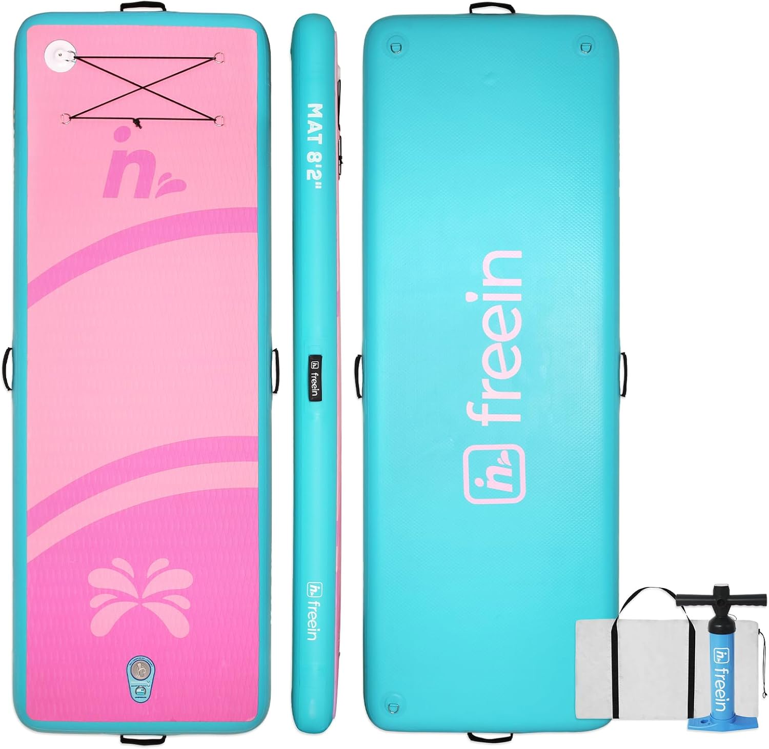 Freein 8’2”Air Floor Inflatable Floating Yoga Mat Track Tumbling for Gymnastics Inflatable Stand Up Paddle Board Fit Mat