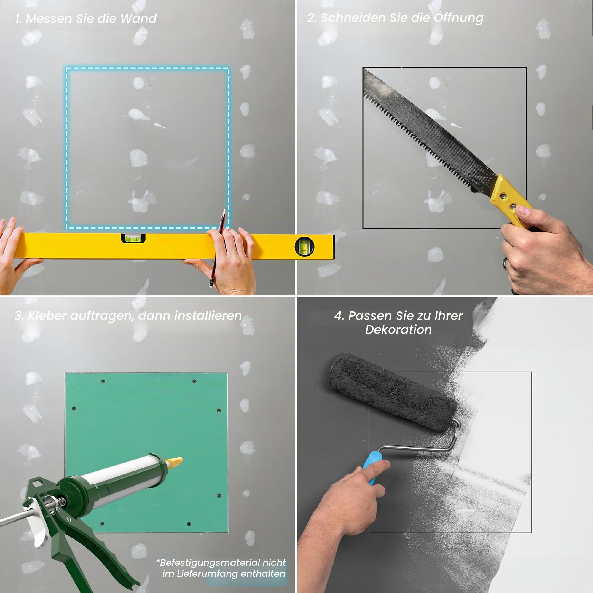 Repa Market Revisionsklappe Trockenbau 40x40 cm – Aluminium Revisionsklappe Trockenbau für Wand & Decke – Befliesbare Wartungsklappe mit Push-Click – Zugangsklappe für Sanitär, Installation & HLK