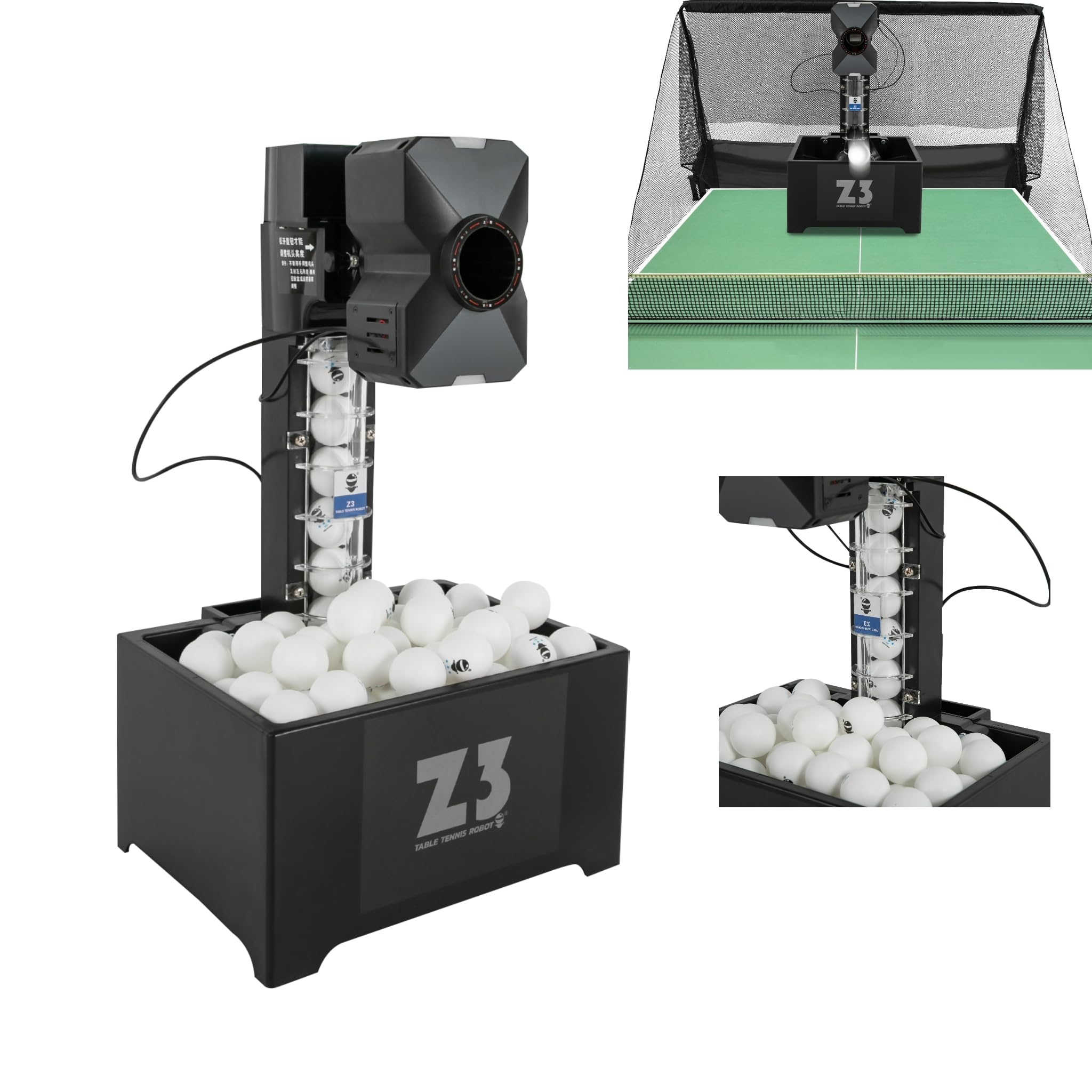 Automatische Tischtennis Ballmaschinem, Ping Pong Ball Maschine Mit Netz, Tischtennis Roboter Für Training übung, Mehrere Serviermodi, 100 Bälle Kapazität, 4-40m/s