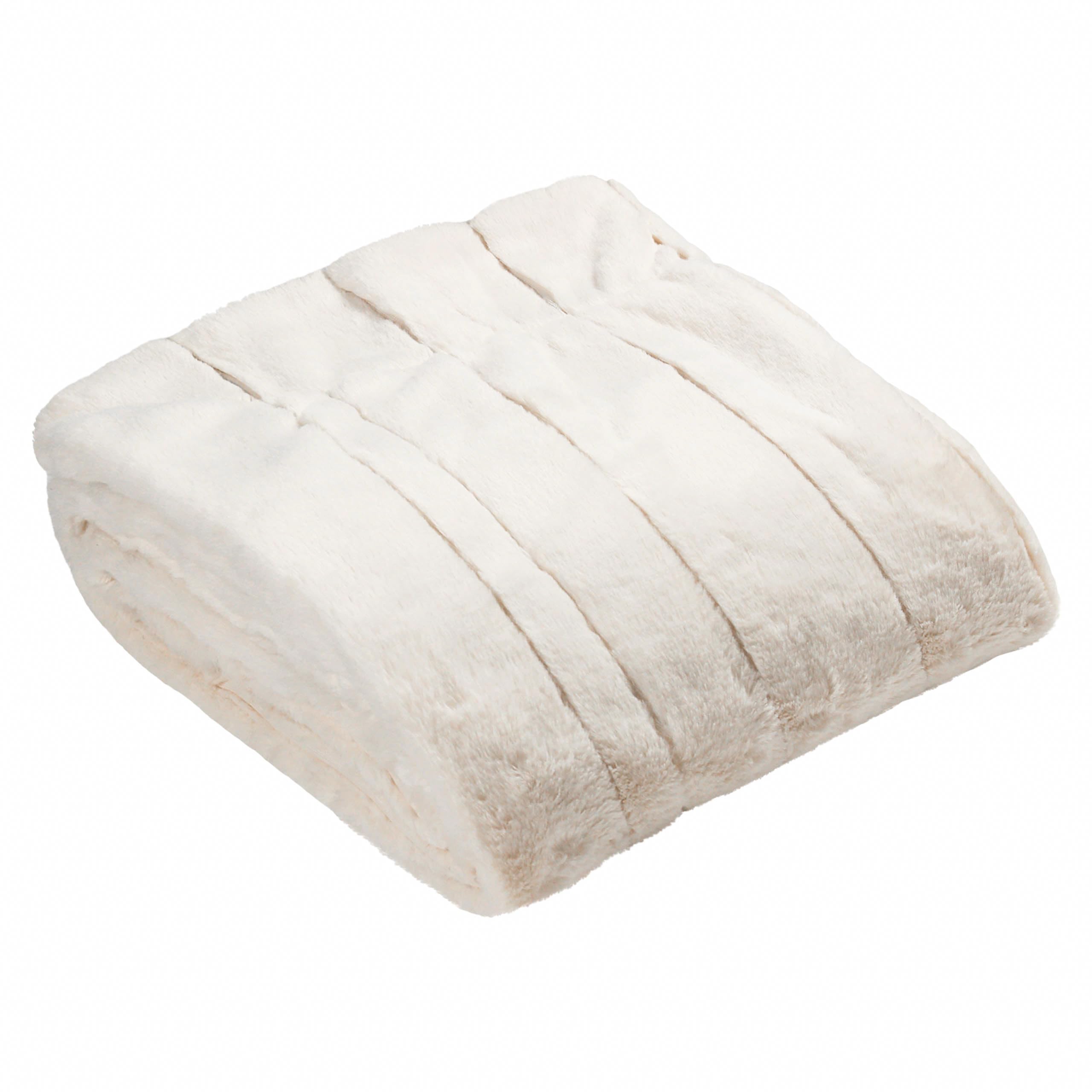Alpine Faux Fur Throw - Cream / 180cm