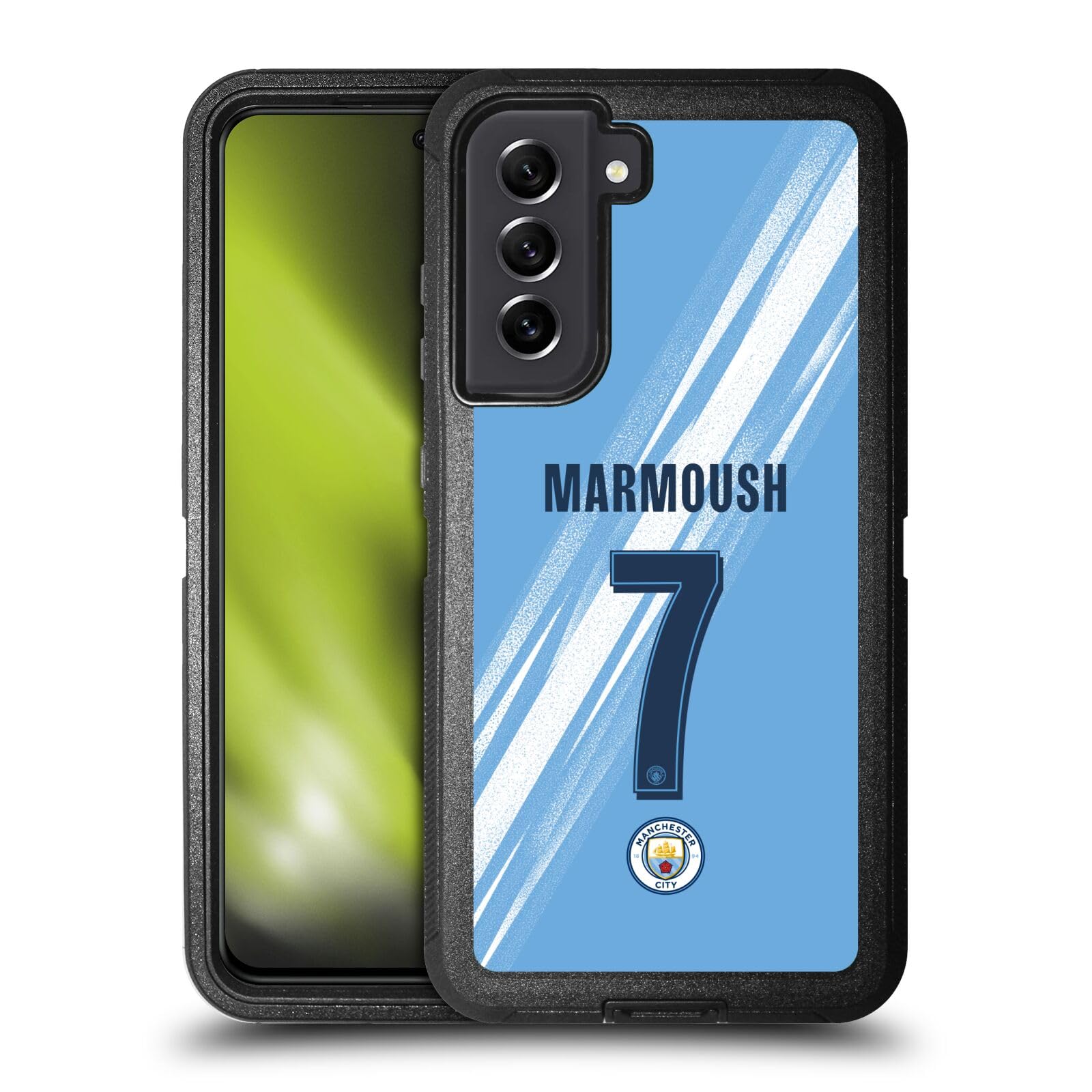 Head Case Designs Officially Licensed Manchester City Man City FC Omar Marmoush 2025/26 Players Home Kit Ultra-Armoured Shockproof Case [Military Grade] Compatible With Samsung Galaxy S21 FE 5G