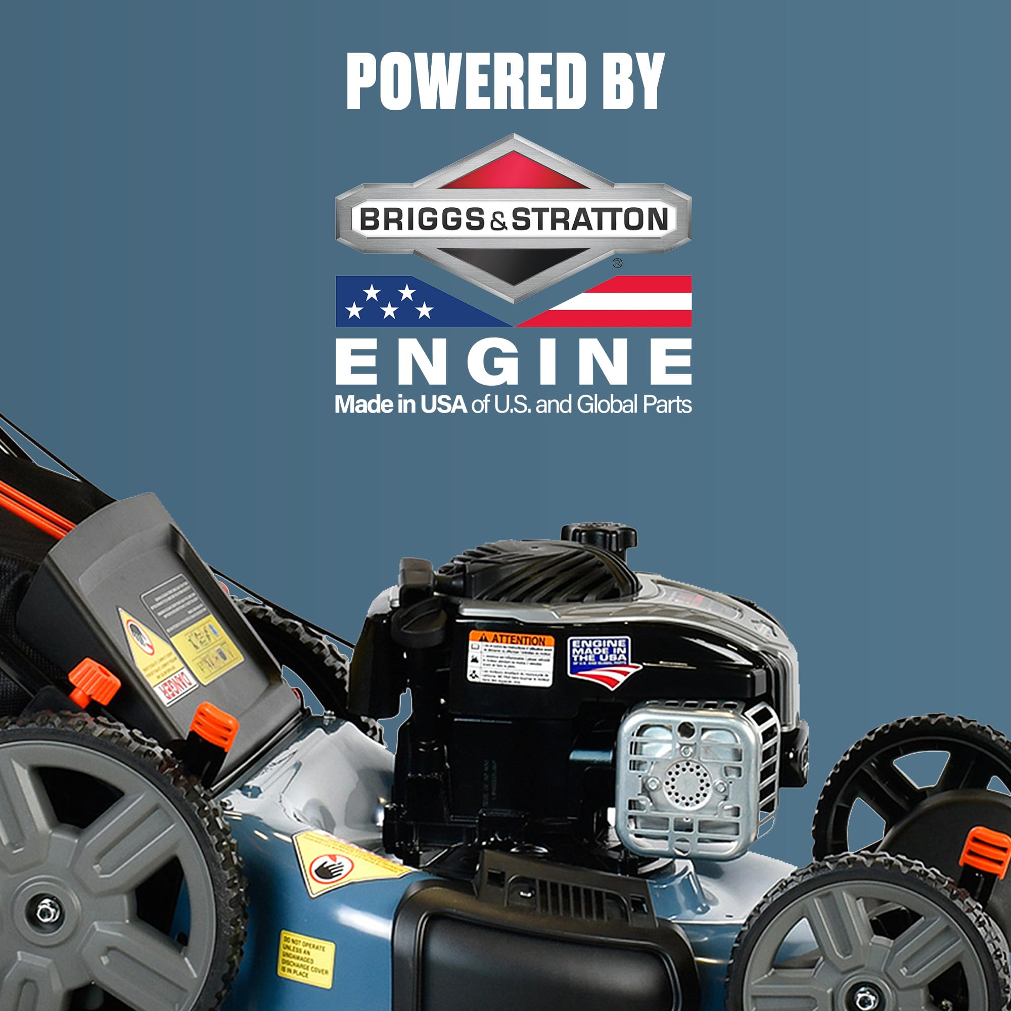 SENIX LSPG-M7 21'' Gas Push Lawn Mower, with 140 cc 4-Cycle Briggs & Stratton Engine, 3-in-1 Bagging, Mulching, and Side Discharge, 6-Position Dual Lever Height Adjustment, 16 Gallon Grass Bag - Additional View