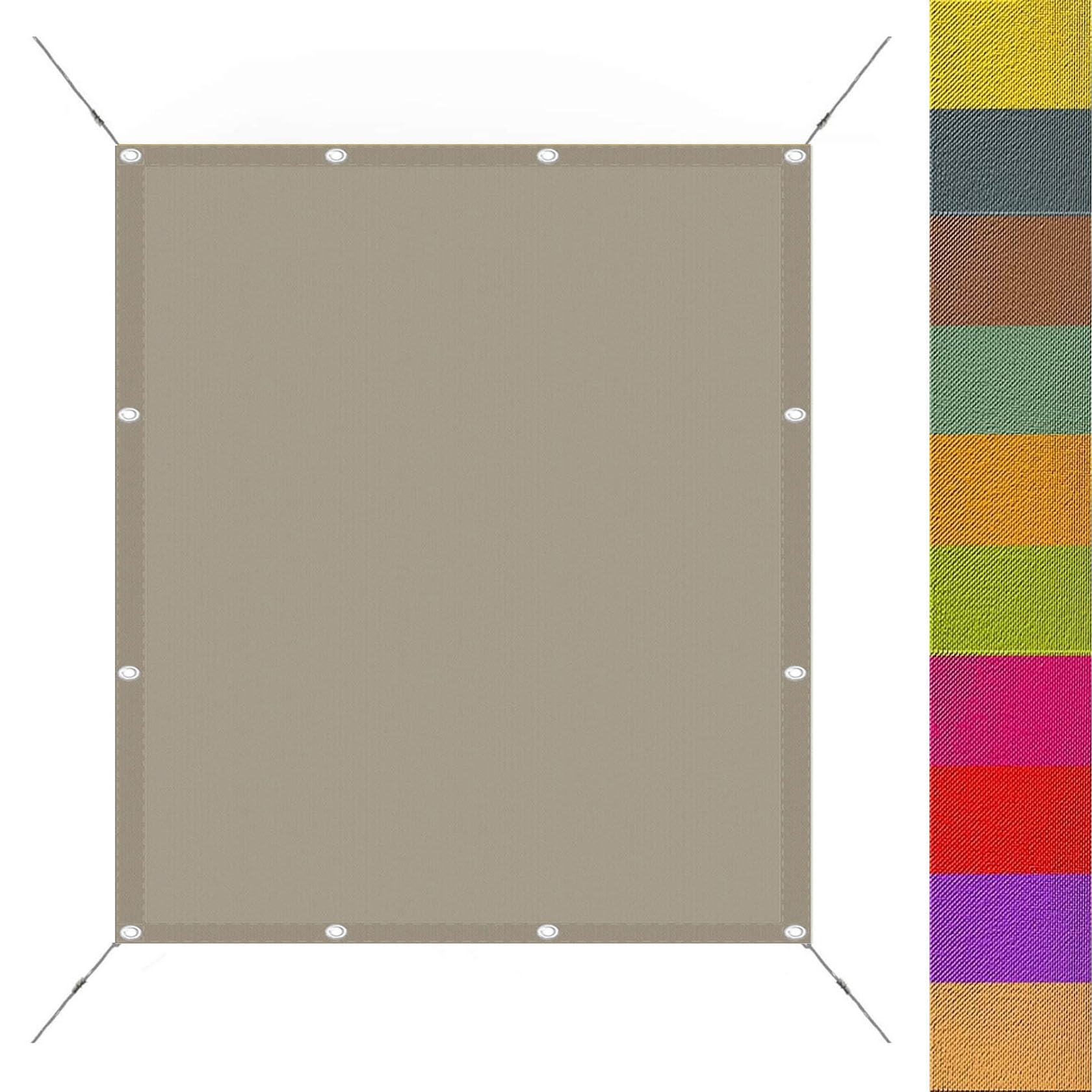 Voile d'ombrage de jardin imperméable 2x4 m toile tendue pare-soleil taupe