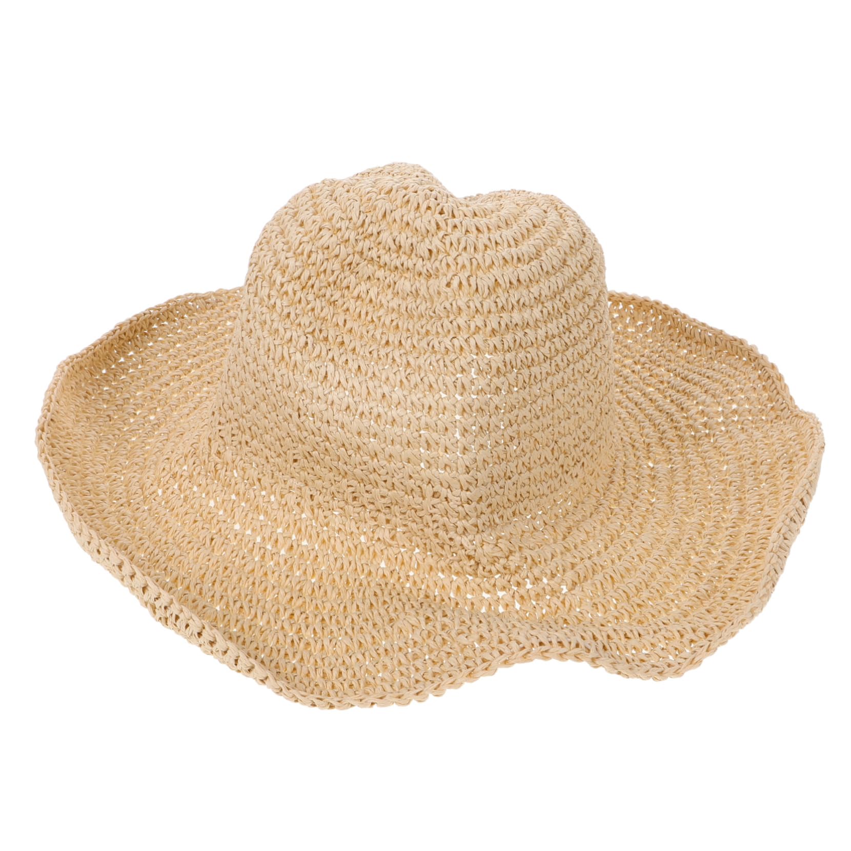 BESPORTBLE Womens Foldable Bucket Hat for Sun Lightweight Woven Beach Cap for Spring Autumn Breathable Wide Brim Hat for Travel Outdoor Activities Fits Beige