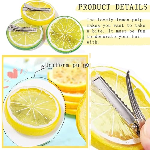 Miniatura 3 de 6 pinzas para el pelo de limón, lindas pinzas para el pelo de limón, pinzas para el cabello de moda, antideslizantes, horquillas laterales, pinzas