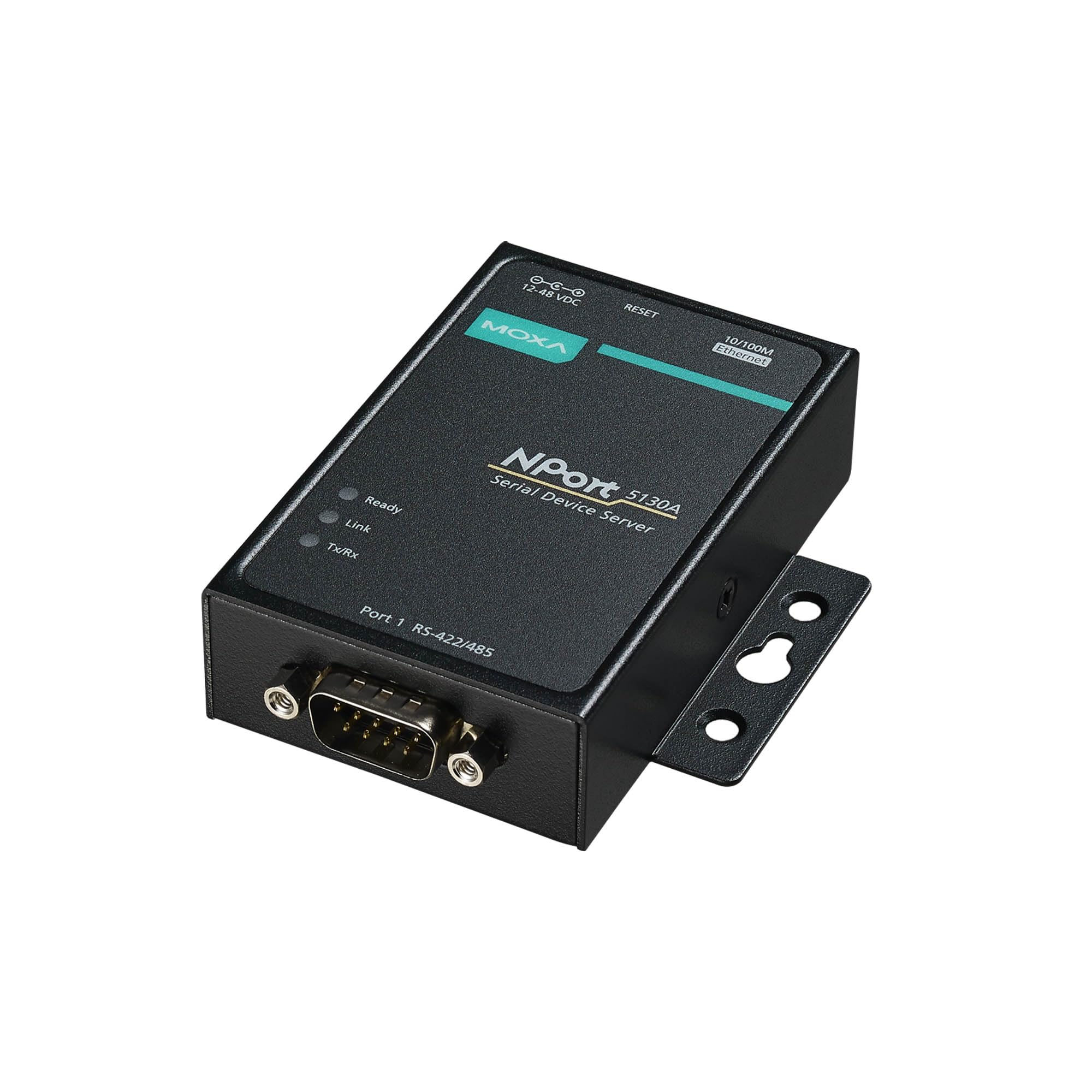 Moxa NPort 5130A-T Device -1-Port RS-422/485 Device Server, 10/100M Ethernet,1.5 kV (Built-in), DB9 Male, -40 to 75°C (Power Supply: PWR-12150-USJP-SA-T not Included)
