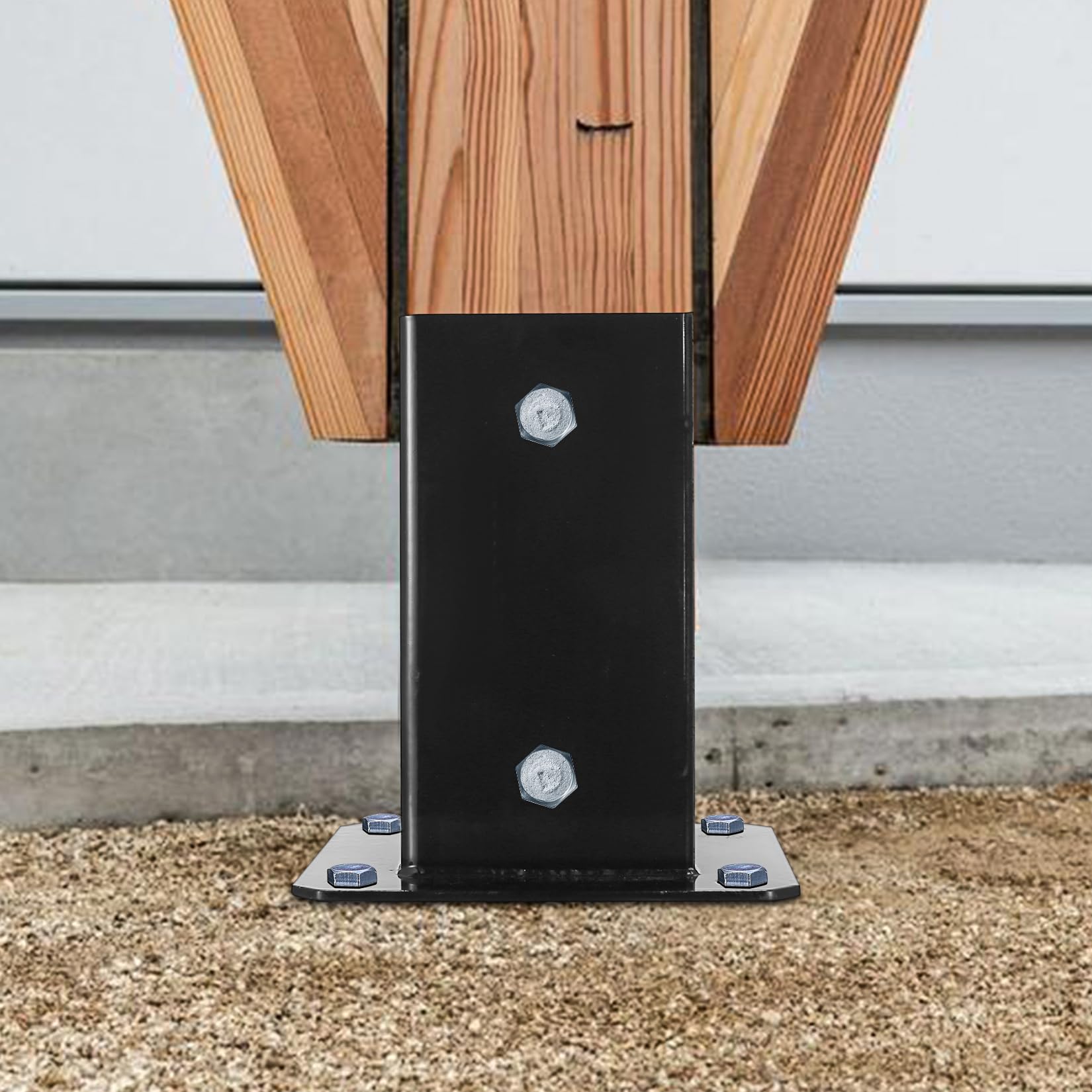 McBlast 2 Pièces Support Poteau Bois à Visser 50x50 mm | Manchon de Sol avec Ancrage, pour Clôture, Pergola et Balançoire. Fixation Solide, Montage Simple.
