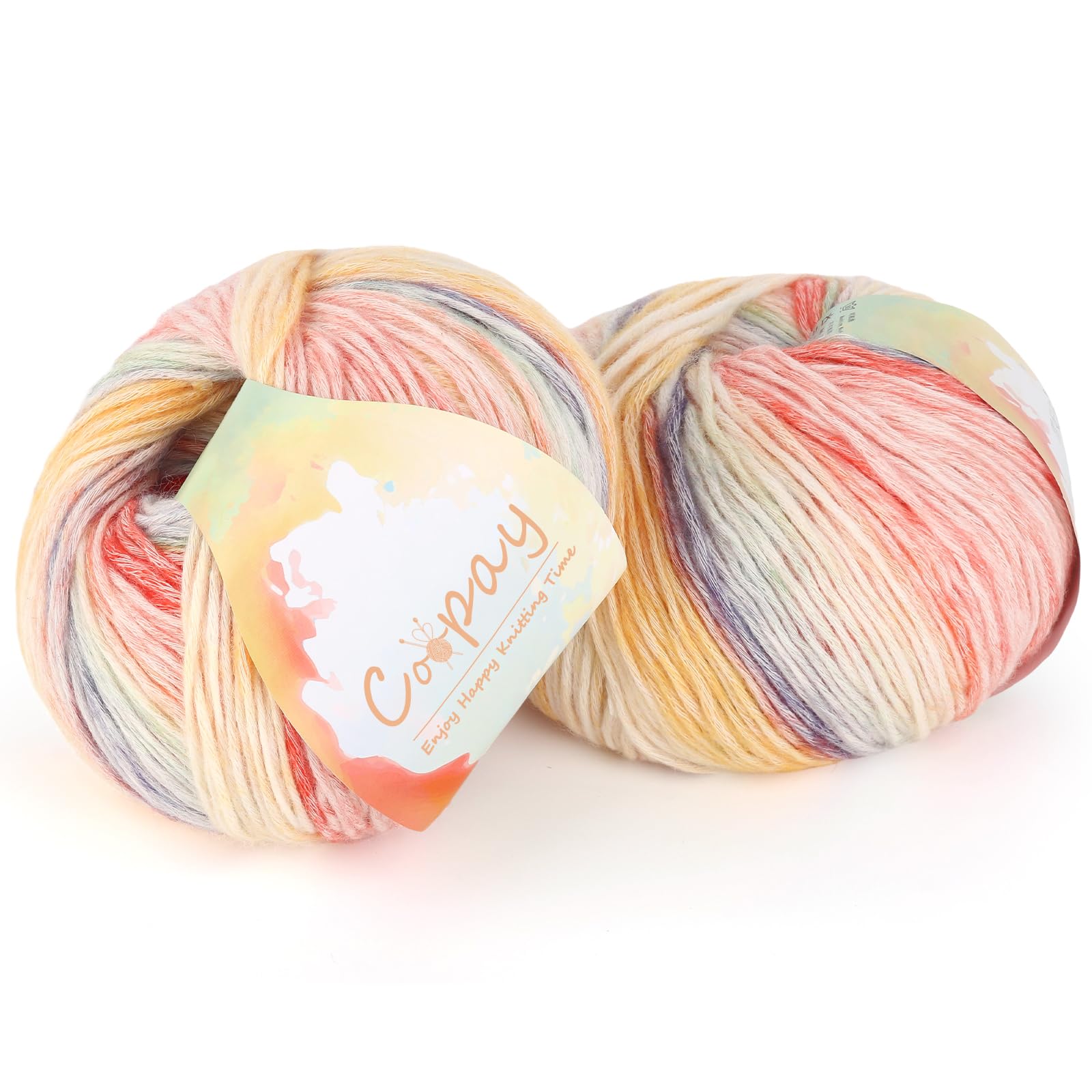 Coopay Yarn for Crocheting &amp; Knitting, Gradient Cake Yarns (Sunrise)
