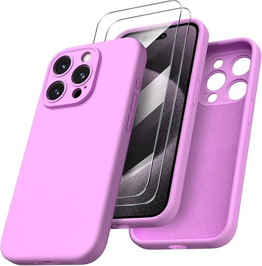 ORNARTO Cover per iPhone 15 Pro Max Silicone 6.7 Pollici, con 2...