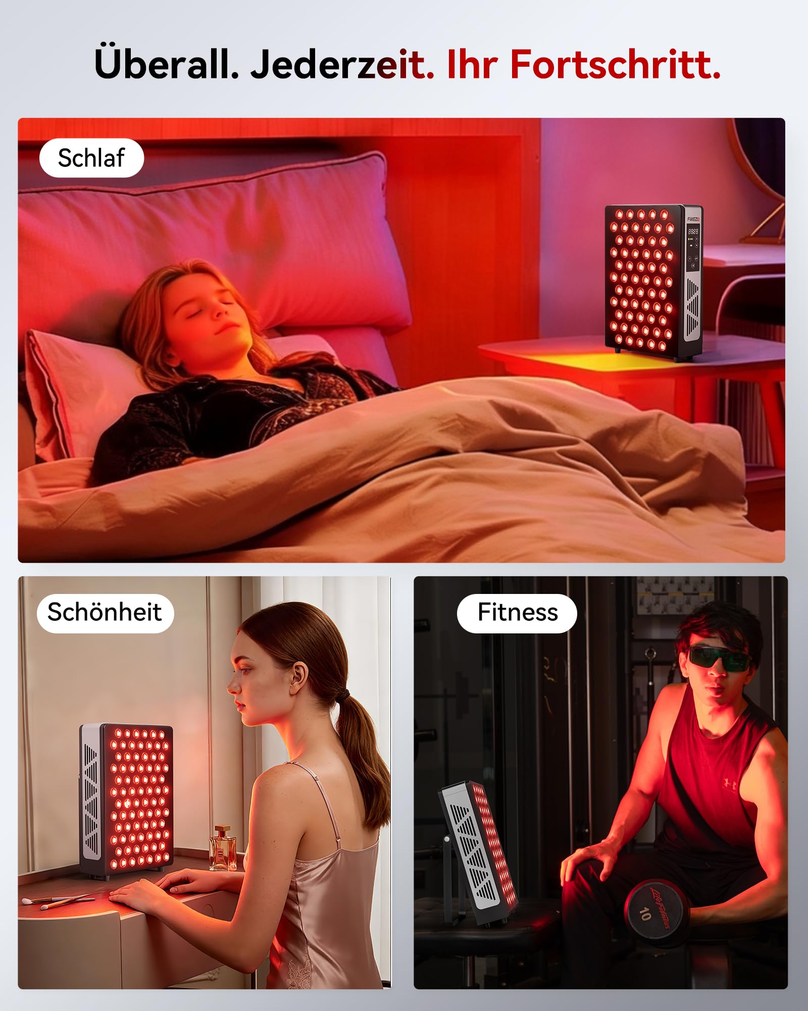 FliKEZE Rotlichttherapie Panel Lampe, 60 LEDs Red Light, Infrarotlampe BASIC 60