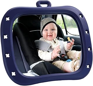 Baby Car Mirror, Safety Car Seat Mirror Rear Facing Infant With Wide Crystal Clear View Shatterproof Crash Tested And Certified with 360 Rotation