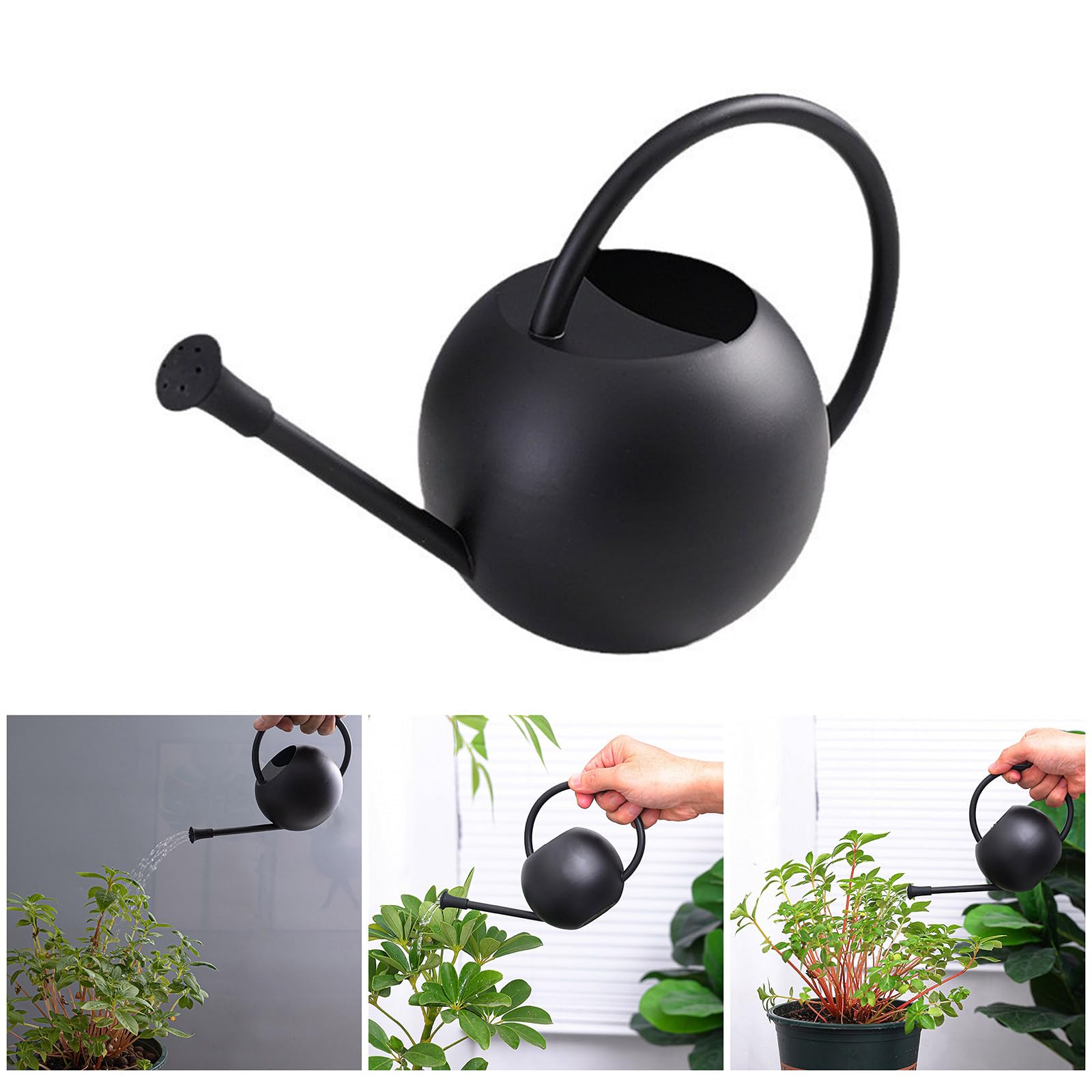 DEDEMCO Annaffiatoio da 2 litri per piante da interno ed esterno, moderne piccole lattine d'acqua per piante da giardino e fiori, canna lunga con soffione doccia rimovibile, rosa