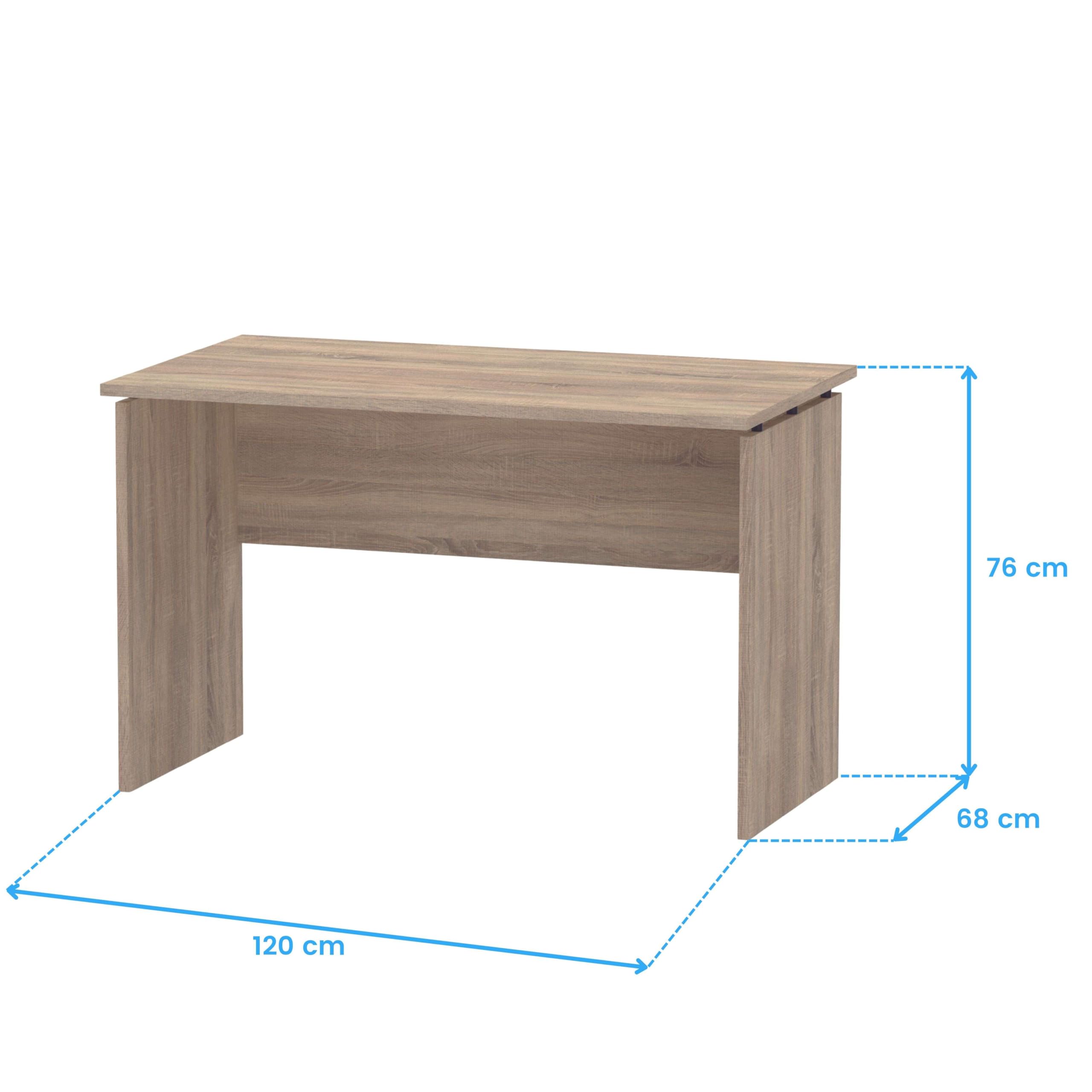 MUEBLES PITARCH | Tavolo da ufficio, scrivania, tavolo per computer o da studio, rovere Cambrian, 76x120x68cm (altezza x larghezza x profondità) moderno, modello Teide