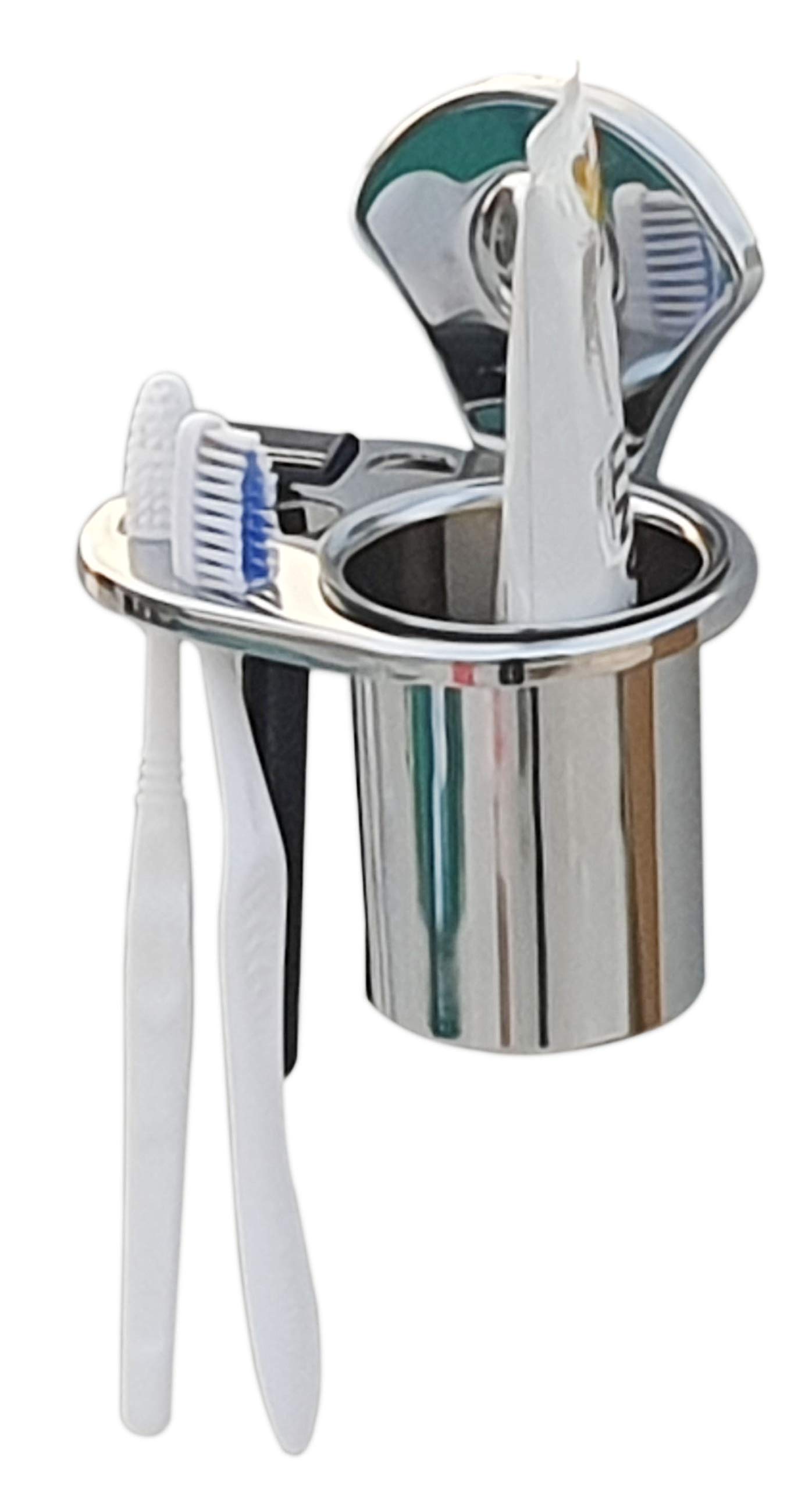 Aquieen Wall Mounted Tumbler Holder with Installation Kit (Grade AISI SS 304) (Fluid) 1