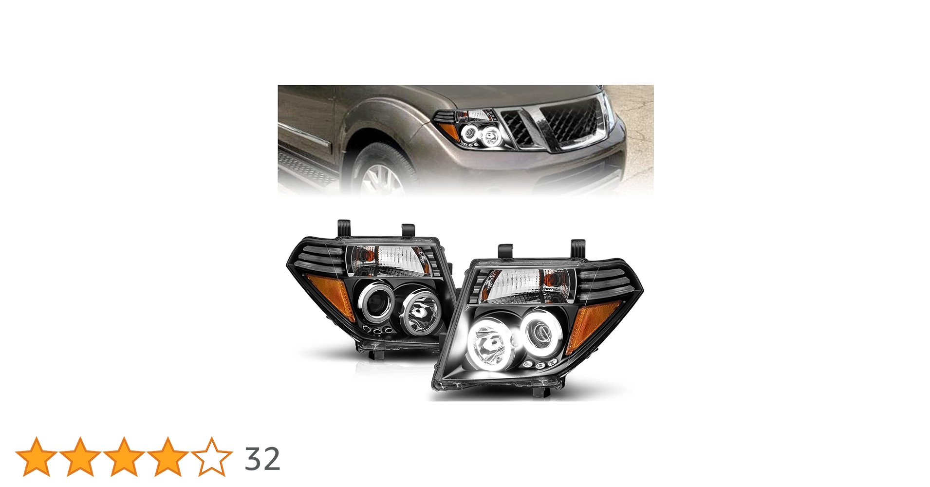 AmeriLite Black Projector Headlights Xtreme LED Halo For