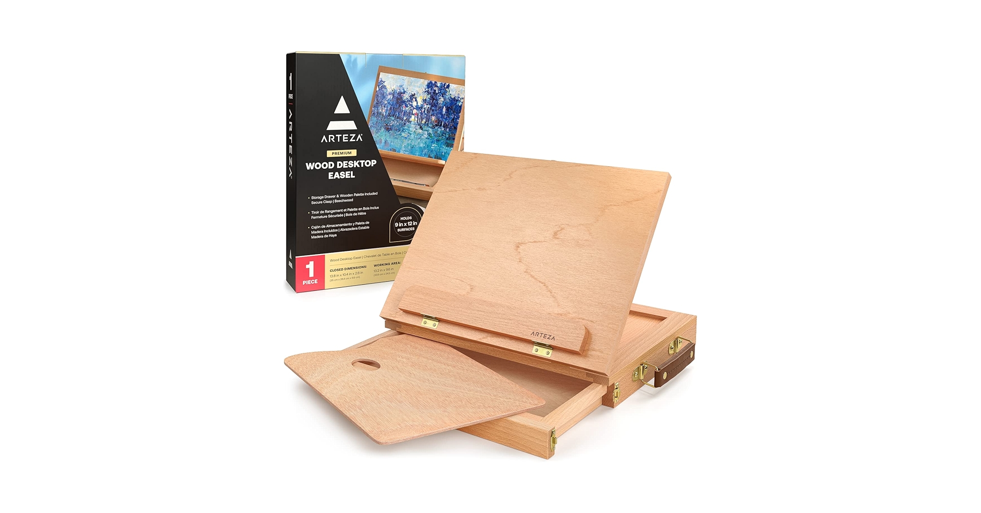 Vinsetto Wooden Table Easel Box Hold Canvas Up To 61 Cm