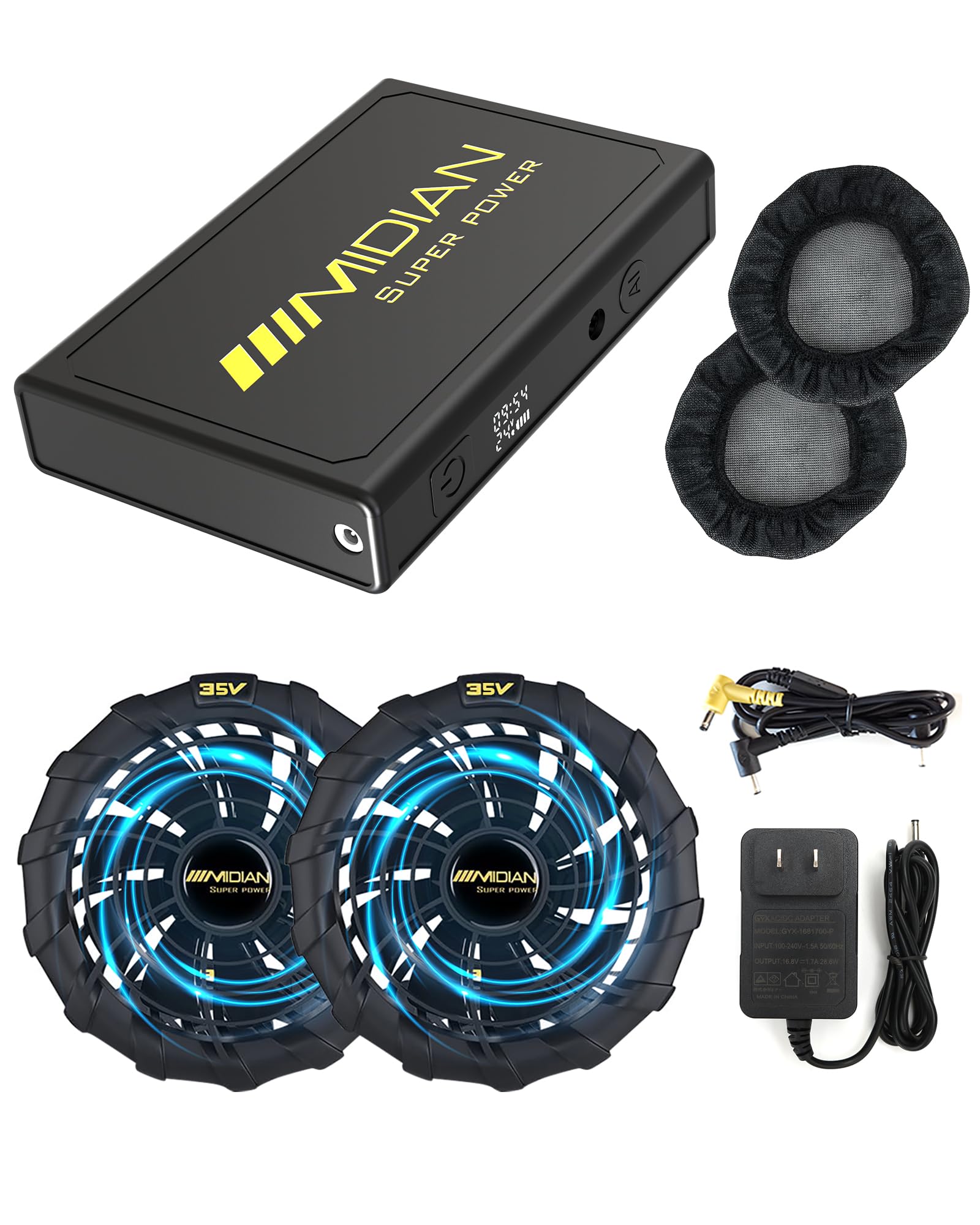 【2025最新 35V超強出力 & 30000mAh大容量】ファンバッテリー Amazon.co.jp: MIDIAN【2025最新 35V超強出力 & 30000mAh大容量