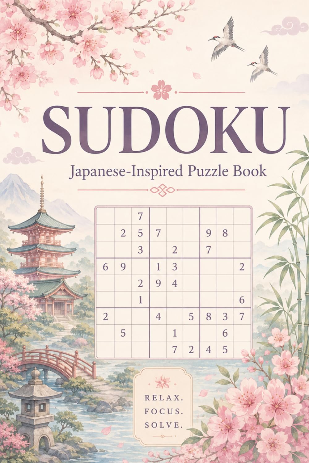 Cherry Blossom Sudoku Puzzle Book: 120 Relaxing Japanese-Inspired Sudoku Puzzles with Beautiful Sakura Art for Adults
