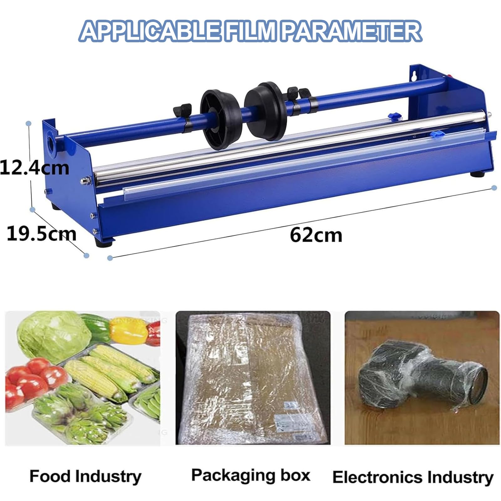 Dispensador manual de película adhesiva, herramienta de embalaje de palés, máquina de embalaje de película elástica para alimentos de almacén, equipo de embalaje eficiente