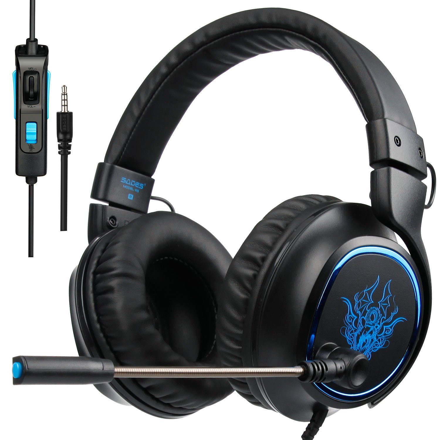 SADES Arrival R5 Over-ear Stereo Noise-Reduction Base Gaming Headset (Black)
