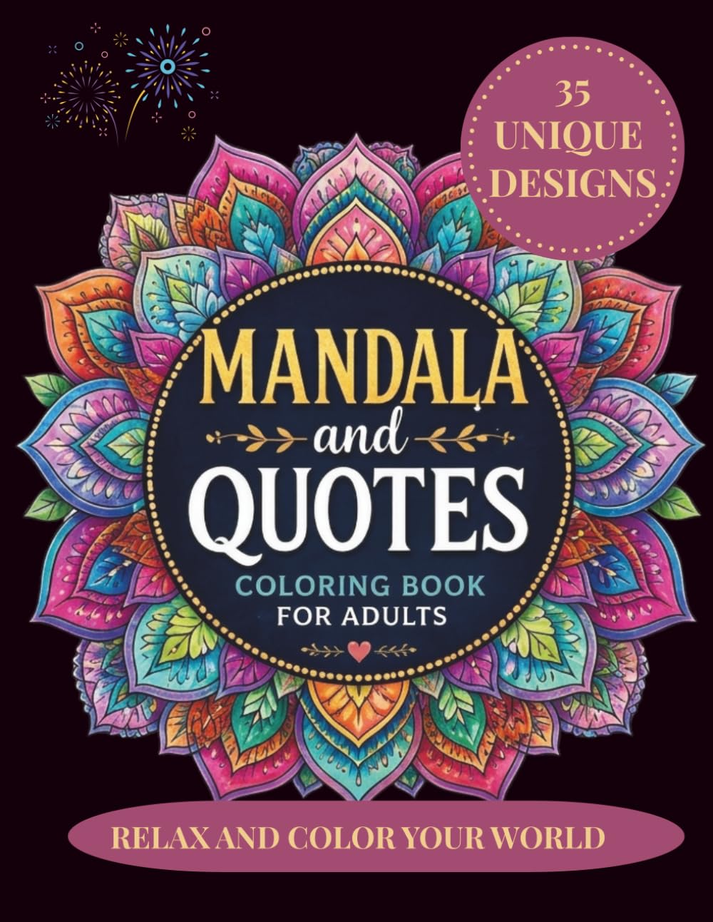Mandala & Quotes Coloring Book for Adults: 35 Stress Relief Pages for Relaxation, Mindfulness and Creativity: One-Sided Detailed Mandalas and ... Anxiety Relief and Creative Relaxation