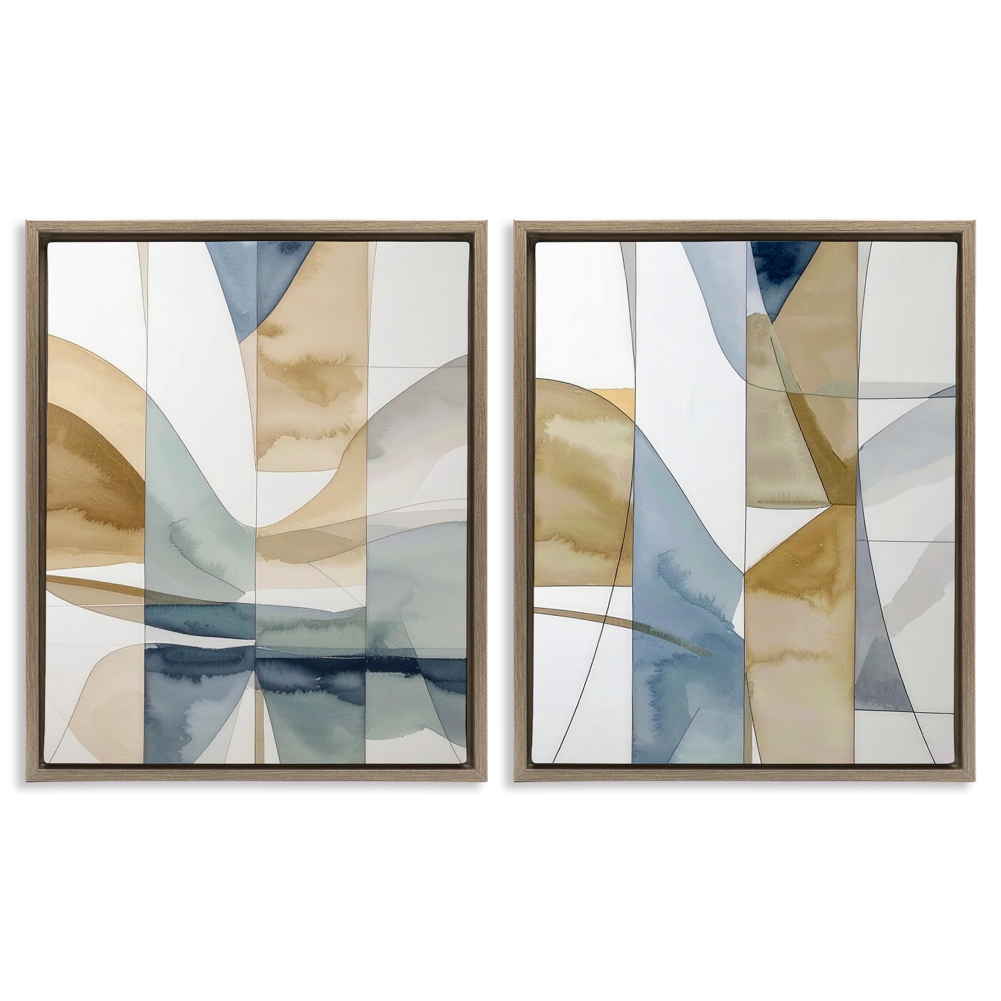 Stupell Industries Southwestern Geographic Balance Balanced Geographic Abstract, 16 X 20 Inch Canvas In Floater Frame Set