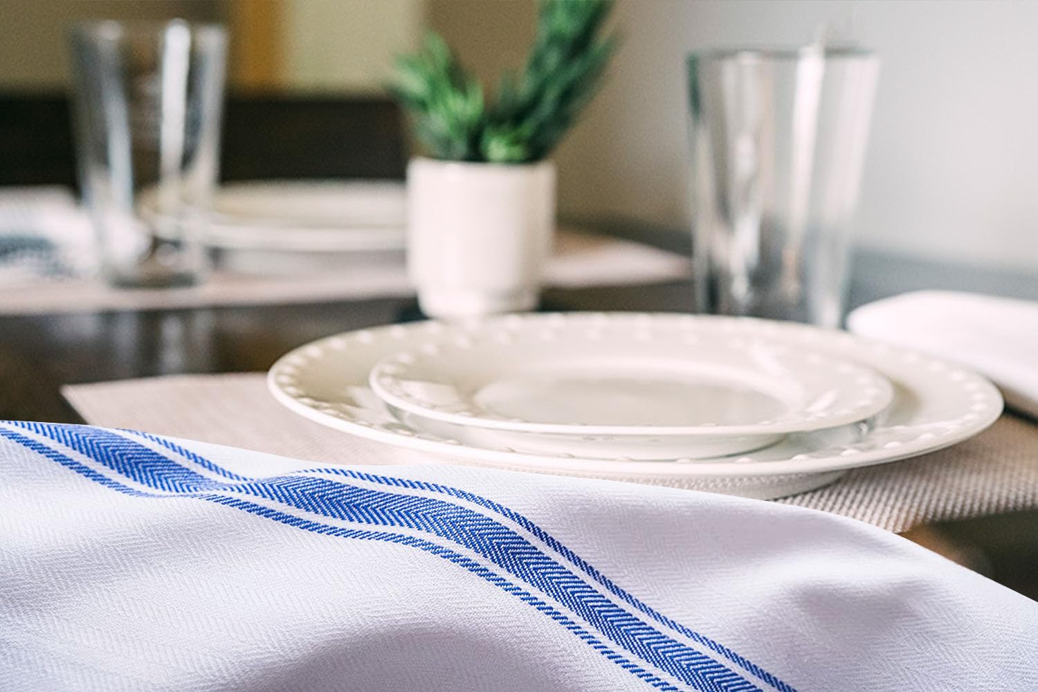 Avalon Kitchen Lot de 15 torchons de Cuisine 100% Coton, Doux et absorbants, réutilisables pour Le Nettoyage de la Maison (Bleu) 38,1 x 63,5 cm