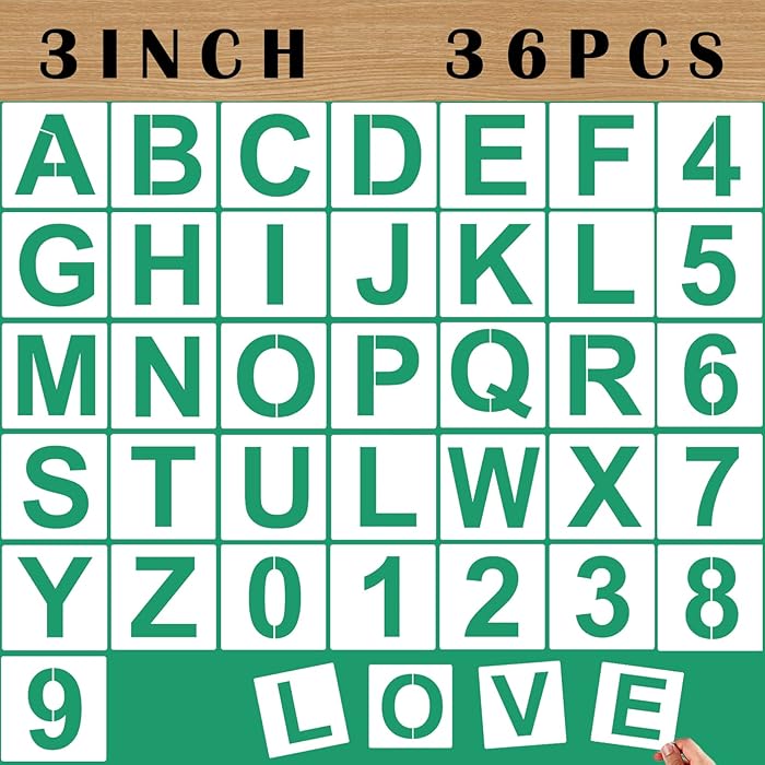 Buy 36PCS Letter Stencils 3 inch Reusable Plastic, Alphabet Craft