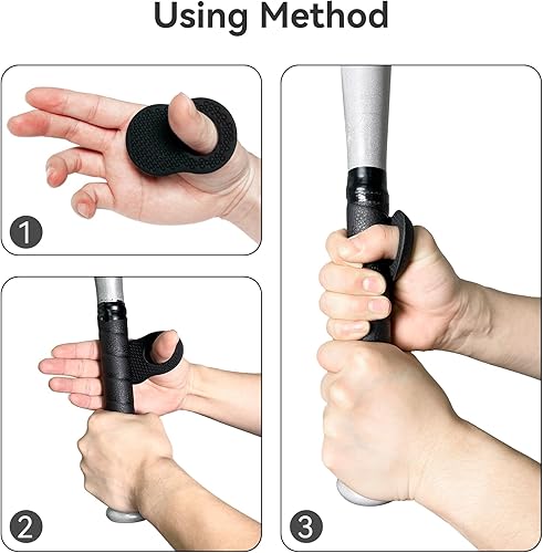 Miniatura 6 de Paquete de 2 protectores de pulgar de béisbol para batter Pro, ayuda de entrenamiento de bateador, protector de pulgar de béisbol y softbol, agarre