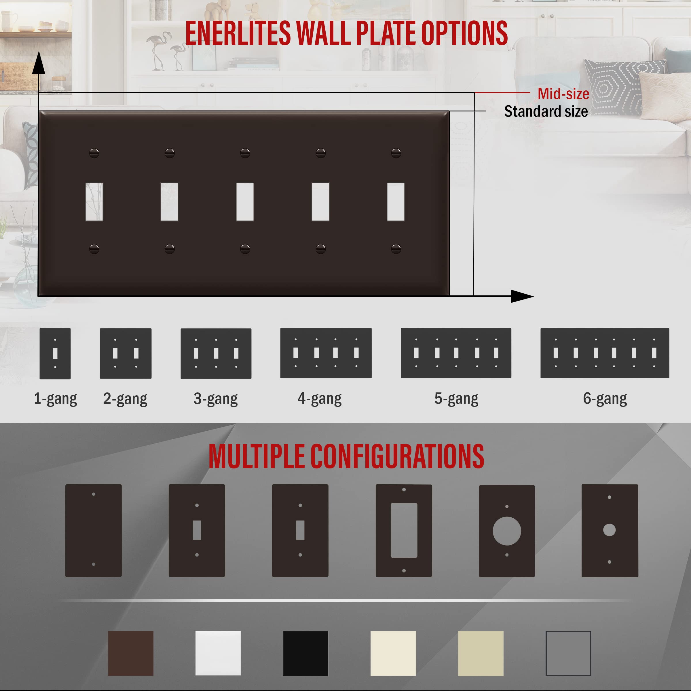 Airmont Products AP-10423, Stainless Steel Toggle Switch Wall Plate, 3 Gang Standard Size 4.50" X 6.38" Corrosion And Heat Resistant Unbreakable Metal, Silver Light Switch Cover Panel, Matching Screws - View #8