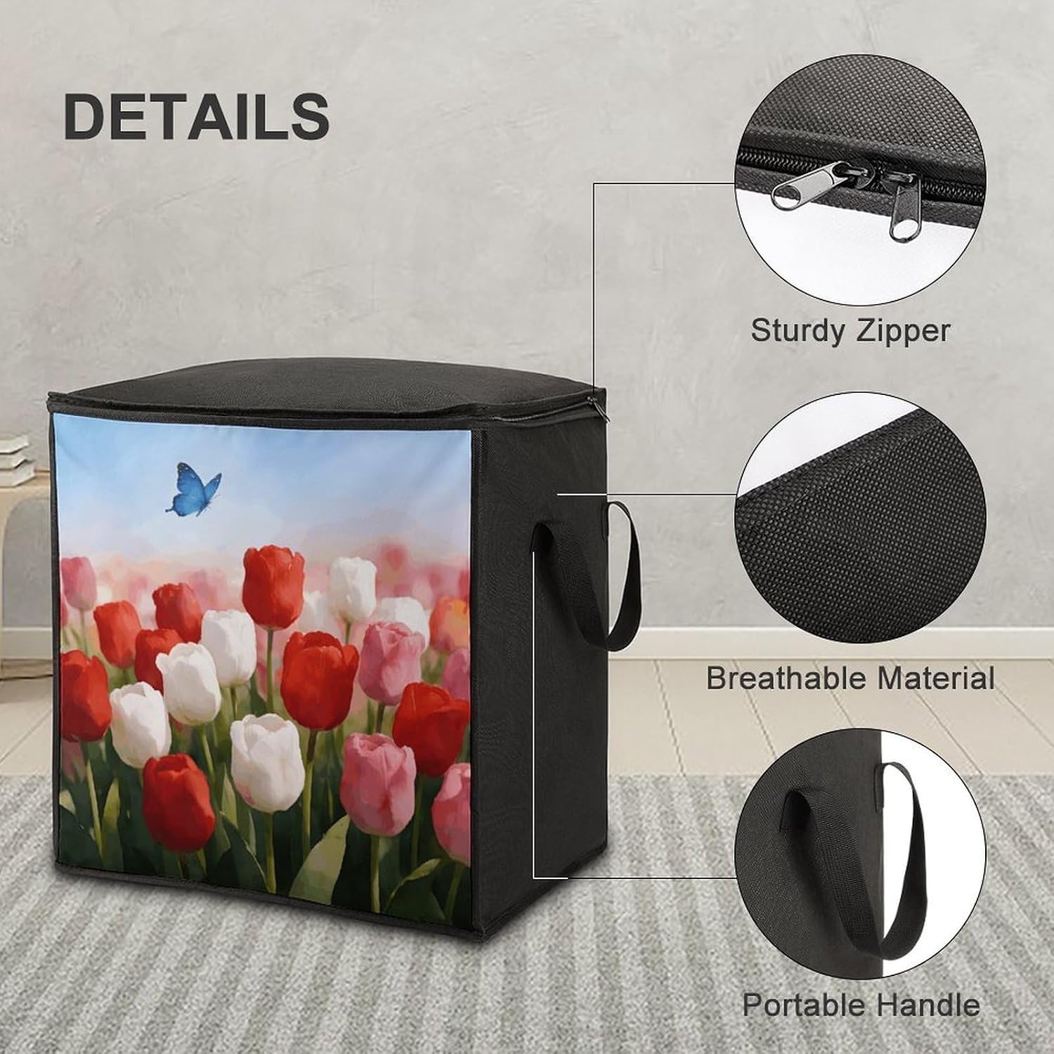 70L Large Comforter Blanket Storage Bag Foldable Closet Organizer image 4
